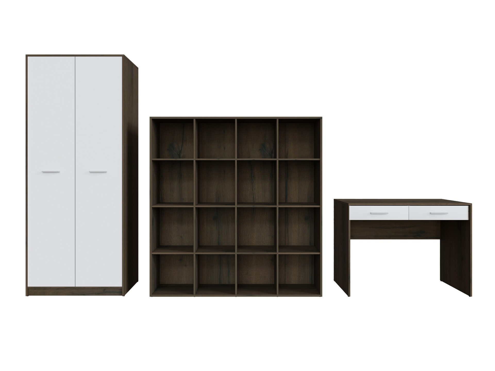 Set za kućni ured Novsore 166 (Tamni hrast + Bijela)