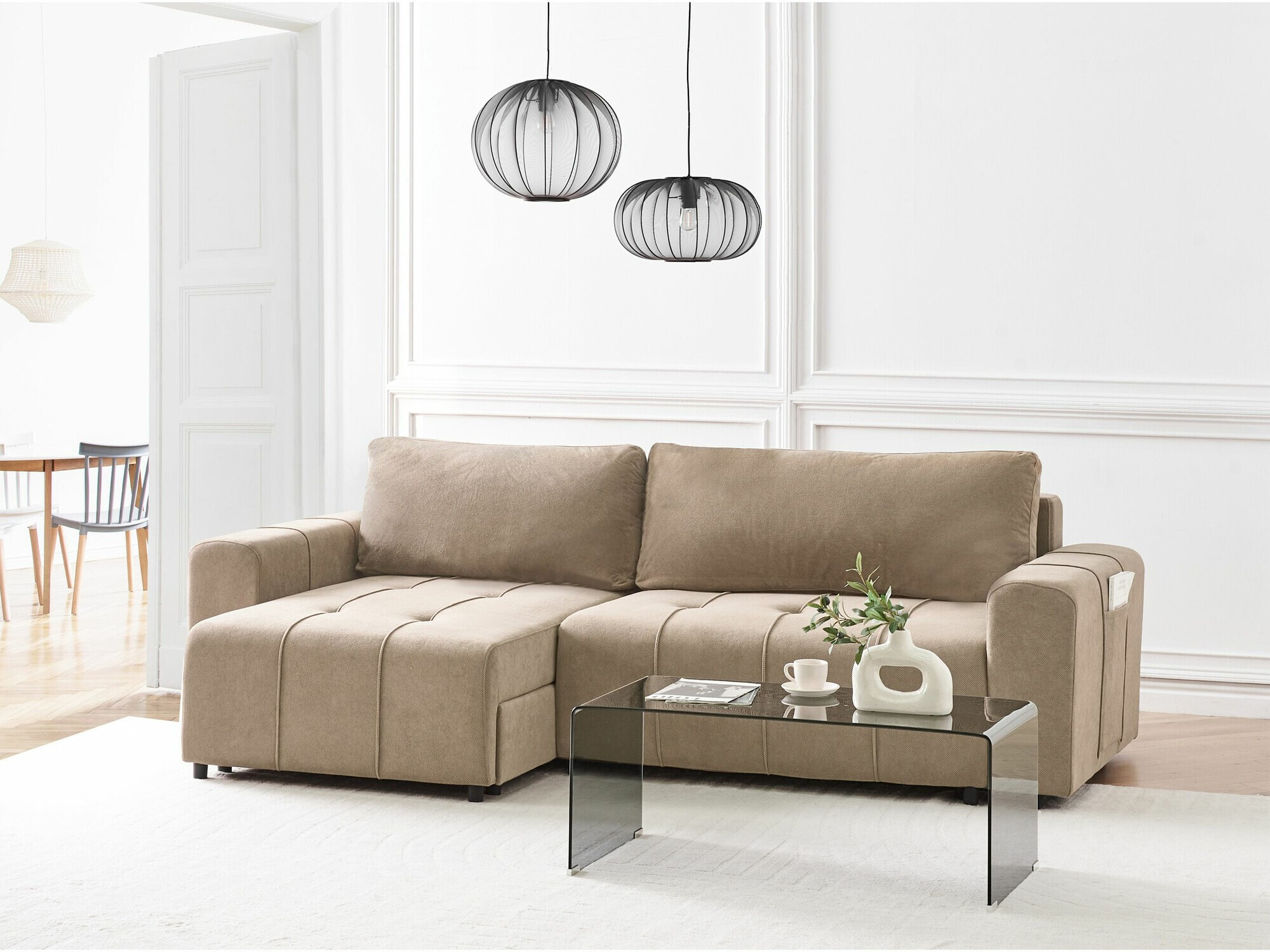 Kutna garnitura Mirtivi 104 (Smeđa)