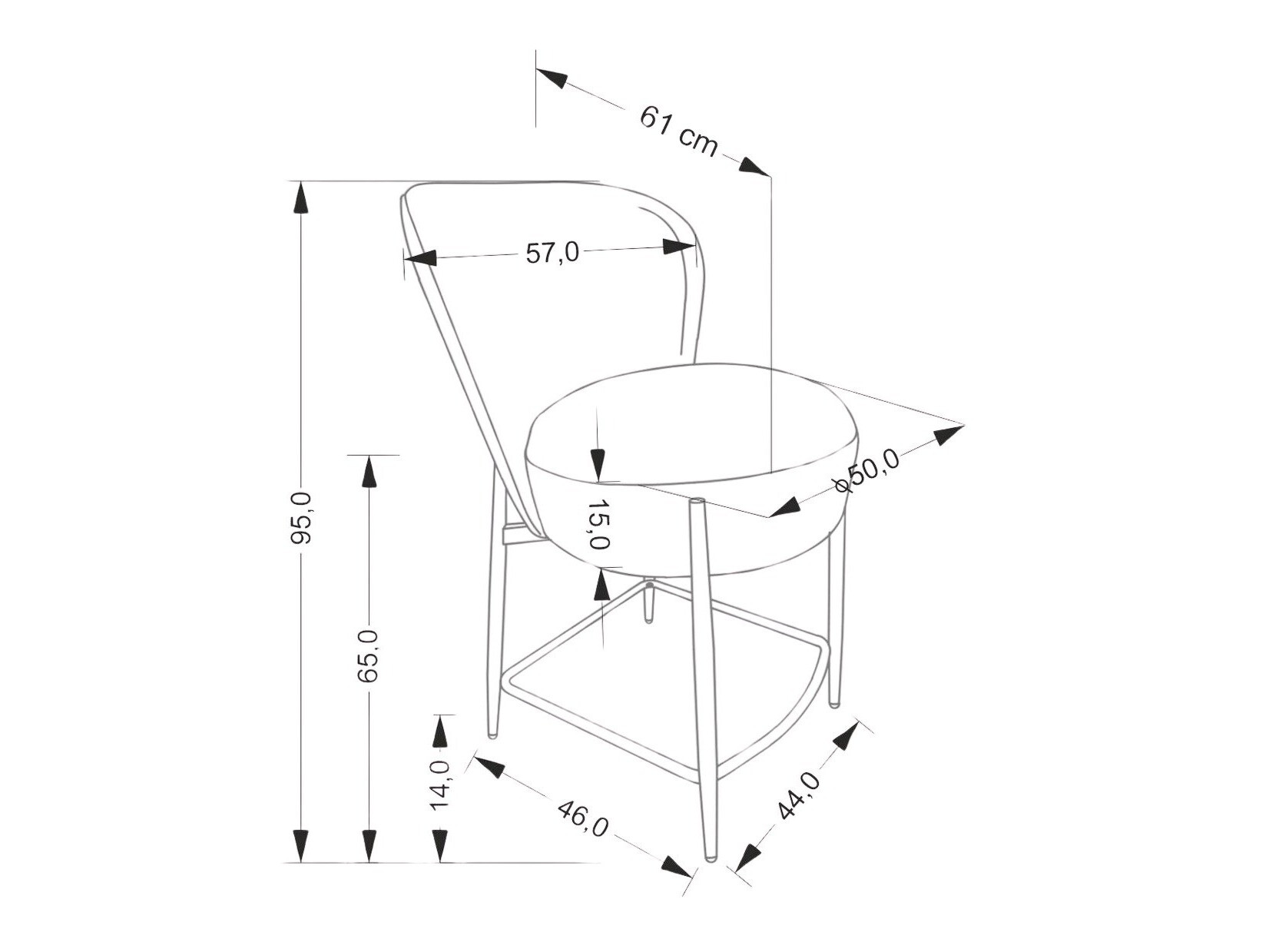 Polubarska stolica Houston 1919 (Siva)