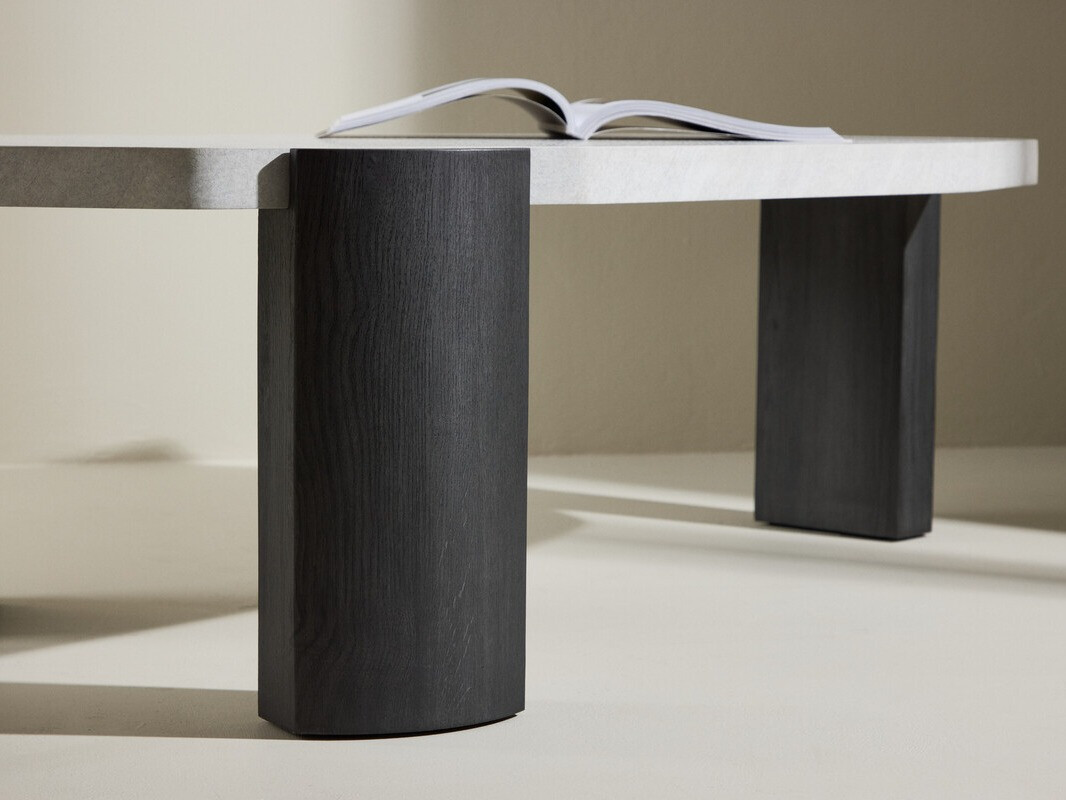 Stolić za kavu Dallas 4792 (Crna + Bijeli mramor)