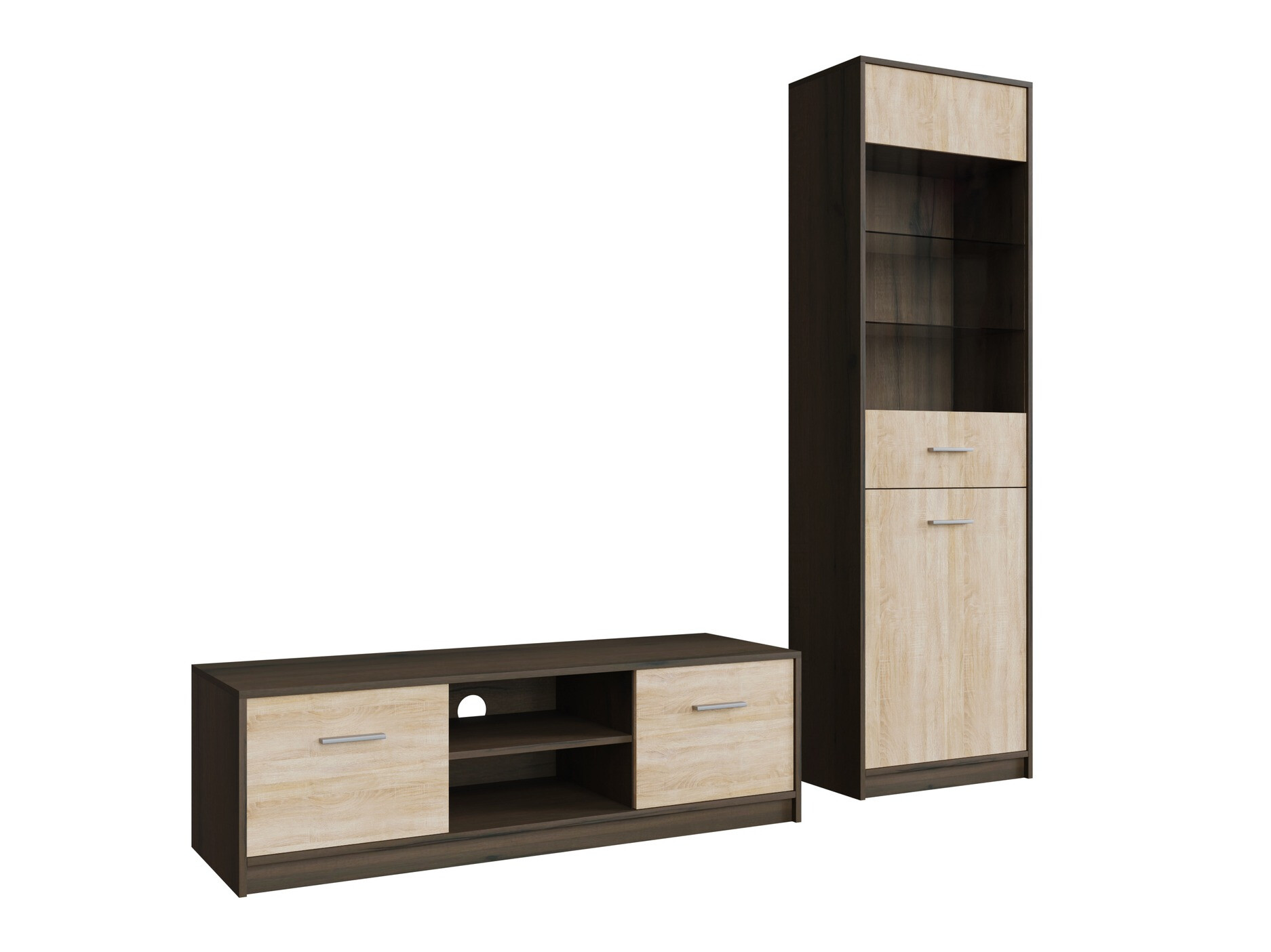 Dnevni boravak Novsore 161 (Tamni hrast + Sonoma hrast)