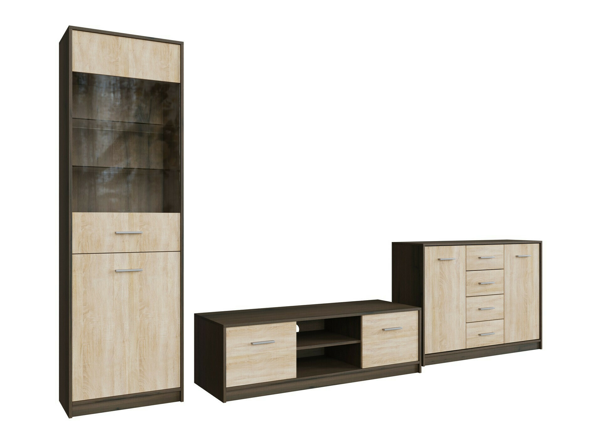 Dnevni boravak Novsore 162 (Tamni hrast + Sonoma hrast)