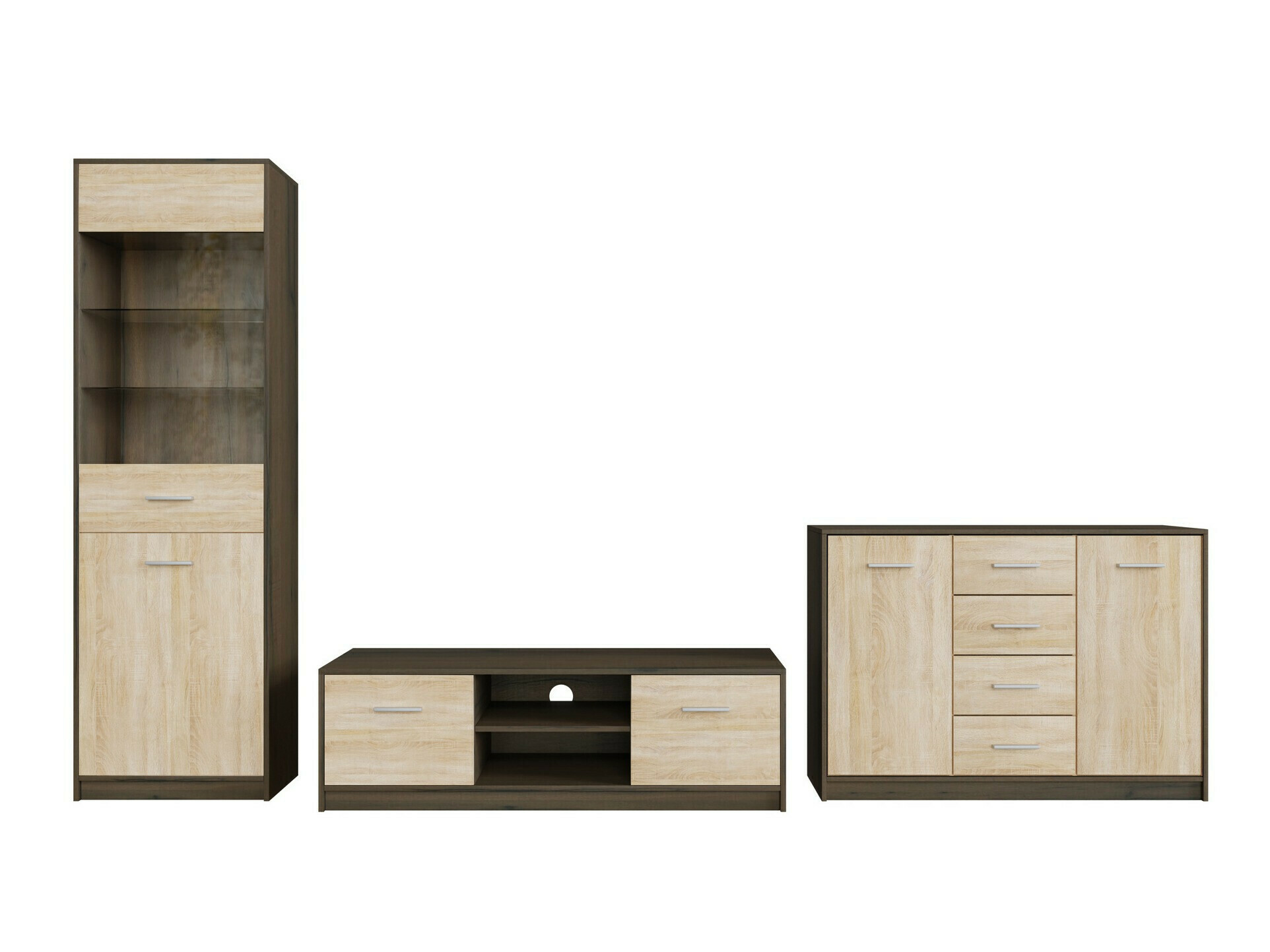 Dnevni boravak Novsore 162 (Tamni hrast + Sonoma hrast)