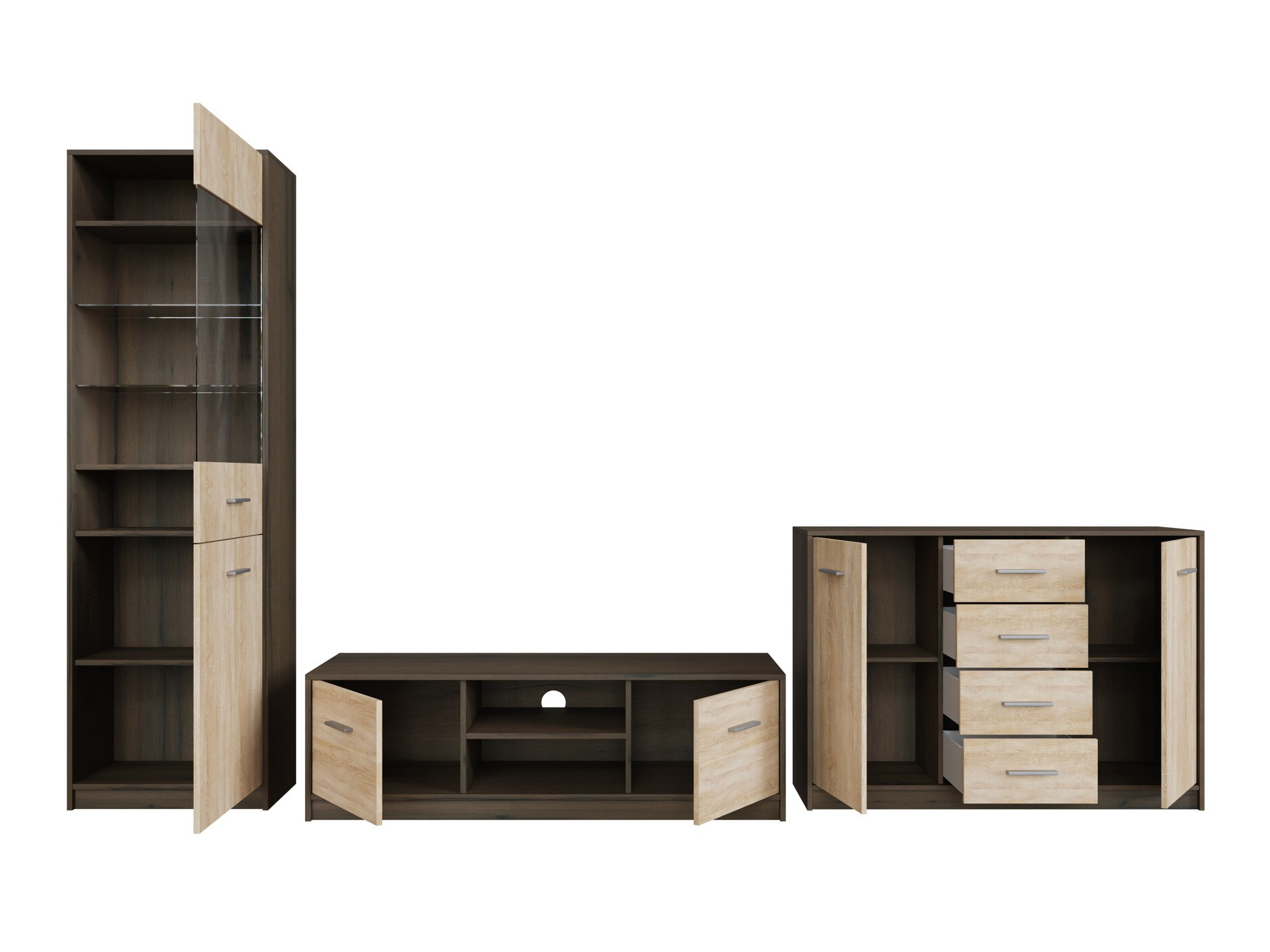 Set za dnevni boravak Novsore 162 (Tamni hrast + Sonoma hrast)