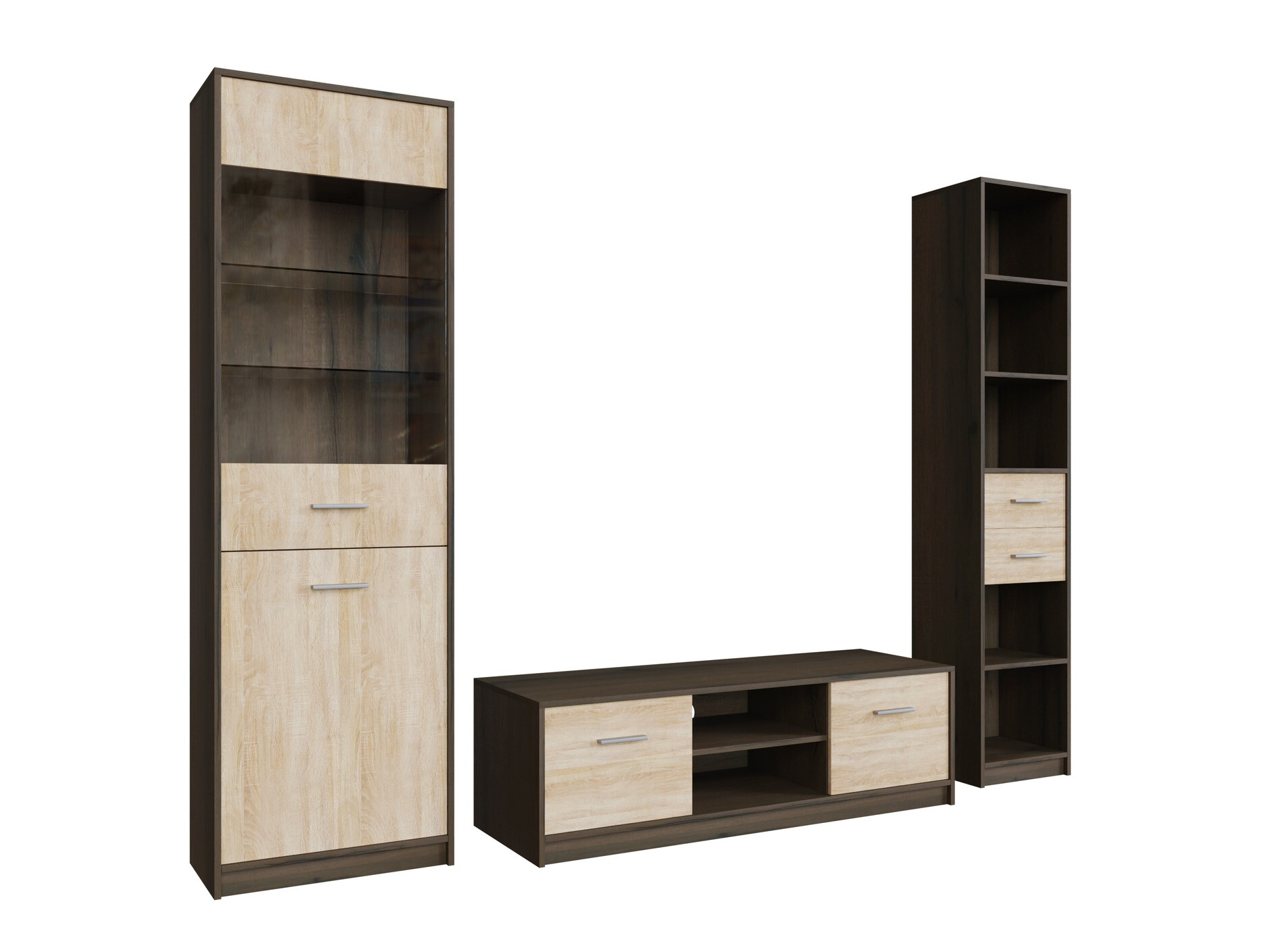 Set za dnevni boravak Novsore 163 (Tamni hrast + Sonoma hrast)