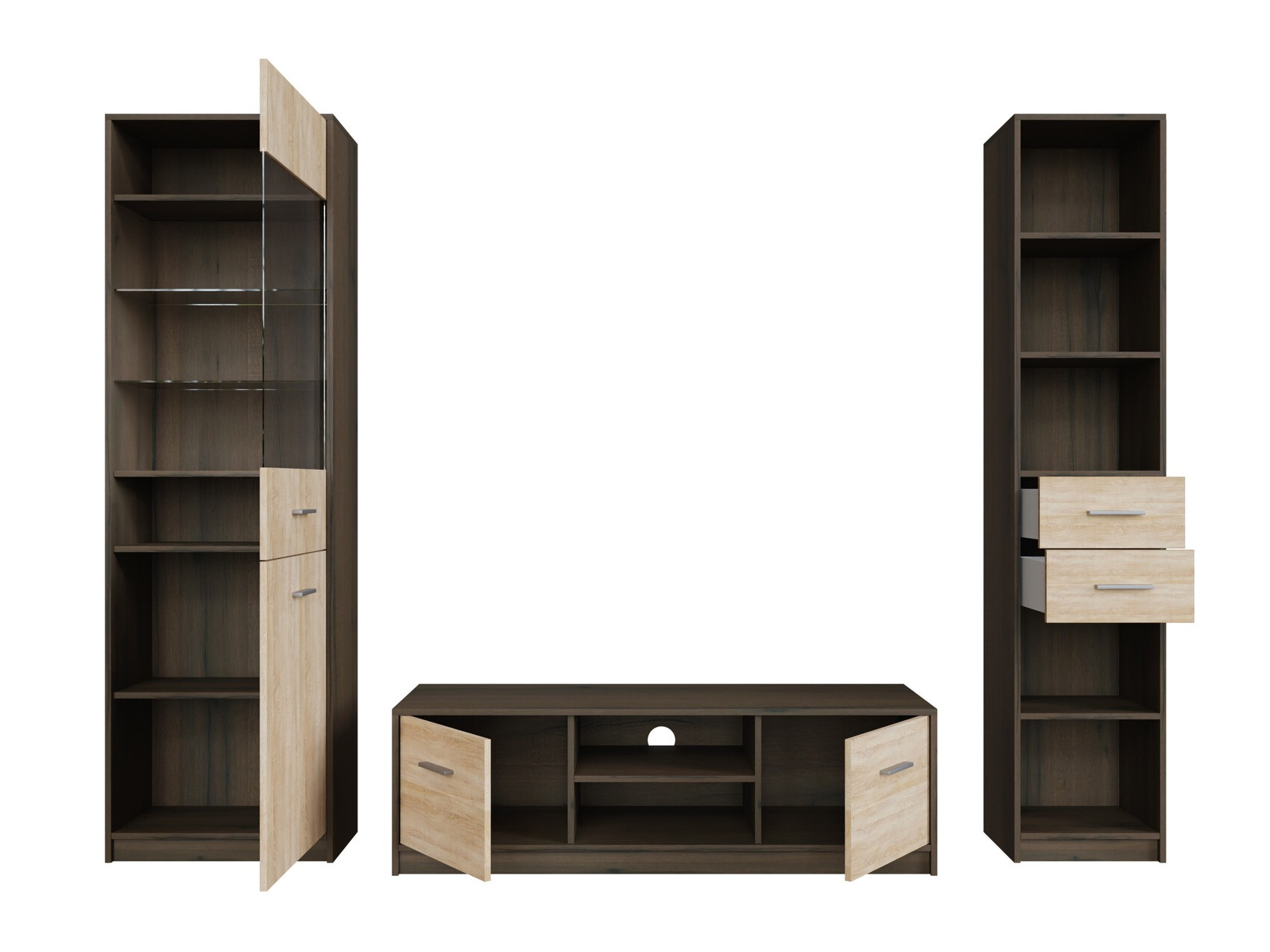 Set za dnevni boravak Novsore 163 (Tamni hrast + Sonoma hrast)