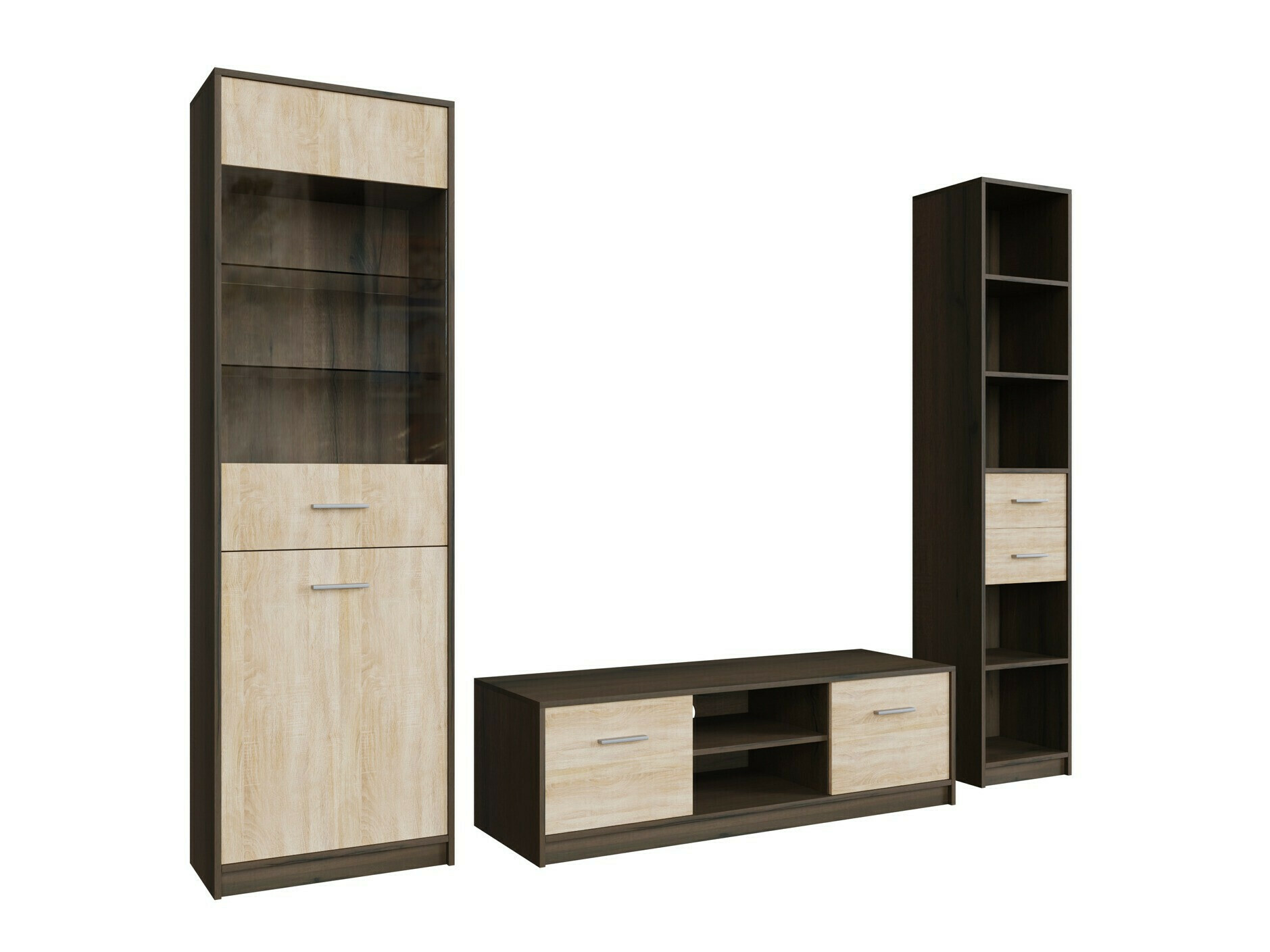 Set za dnevni boravak Novsore 163 (Tamni hrast + Sonoma hrast)