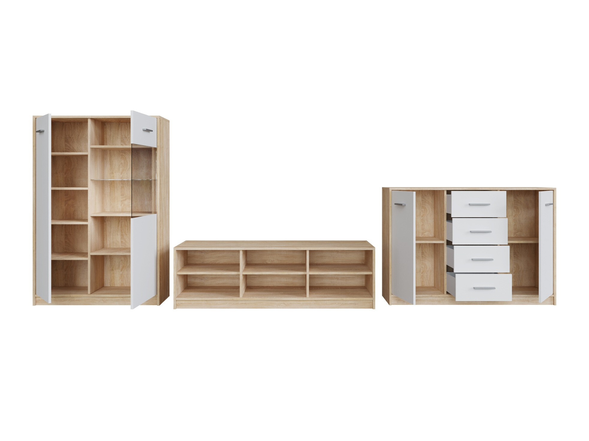 Set za dnevni boravak Novsore 165 (Sonoma hrast + Bijela)