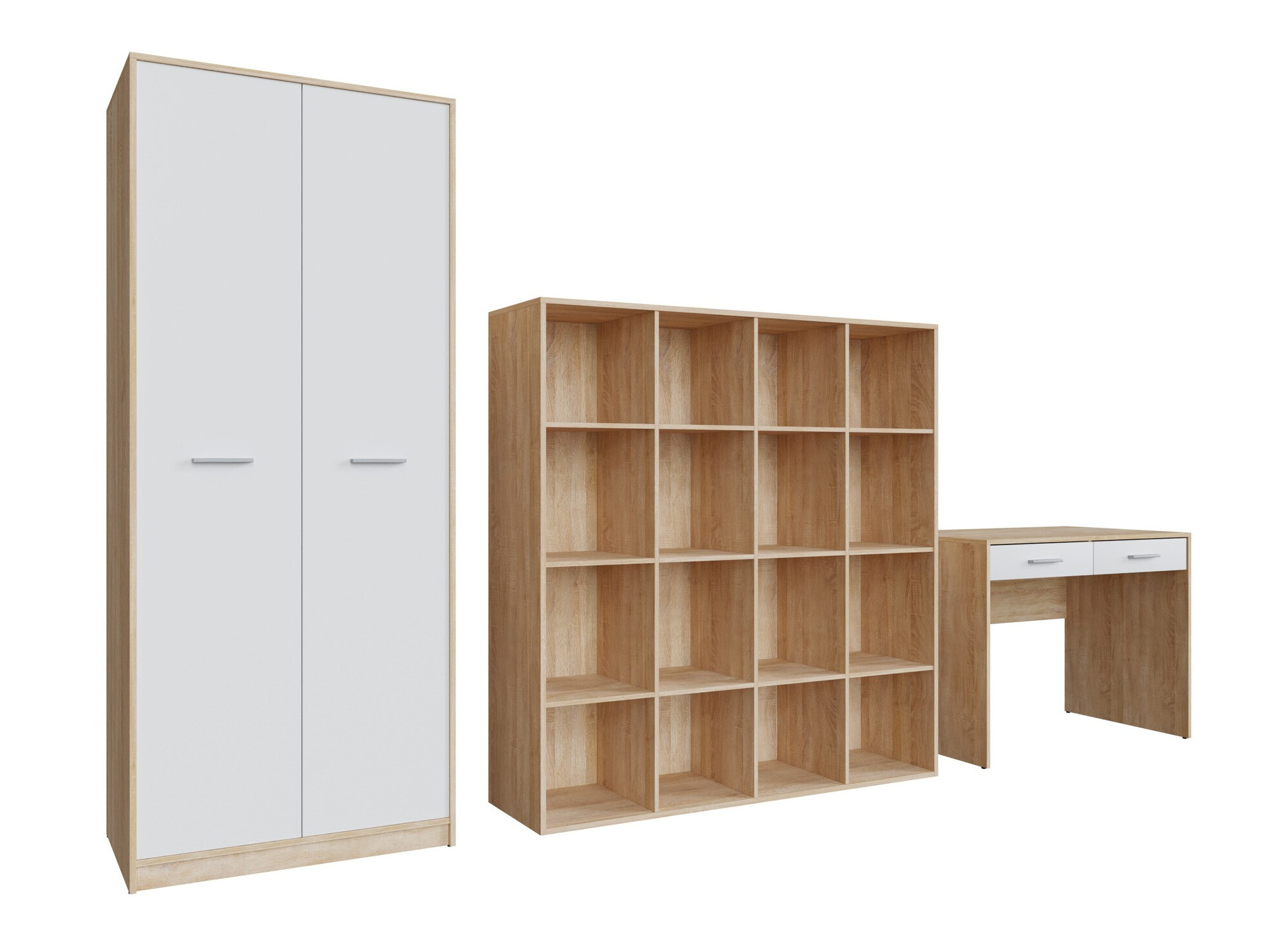 Set za kućni ured Novsore 166 (Sonoma hrast + Bijela)