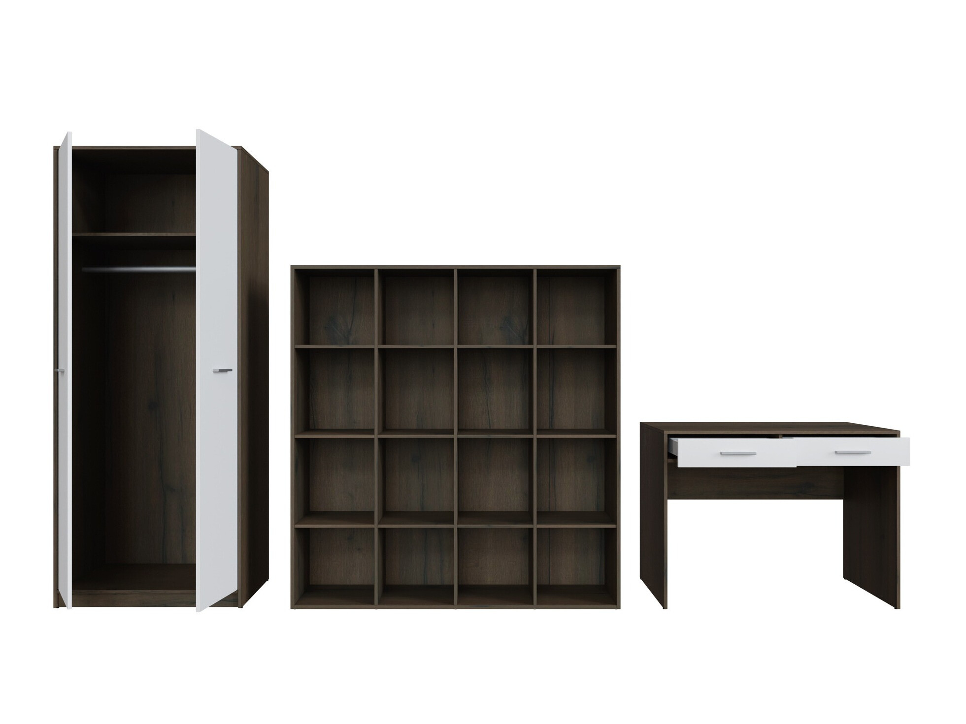 Set za kućni ured Novsore 166 (Tamni hrast + Bijela)