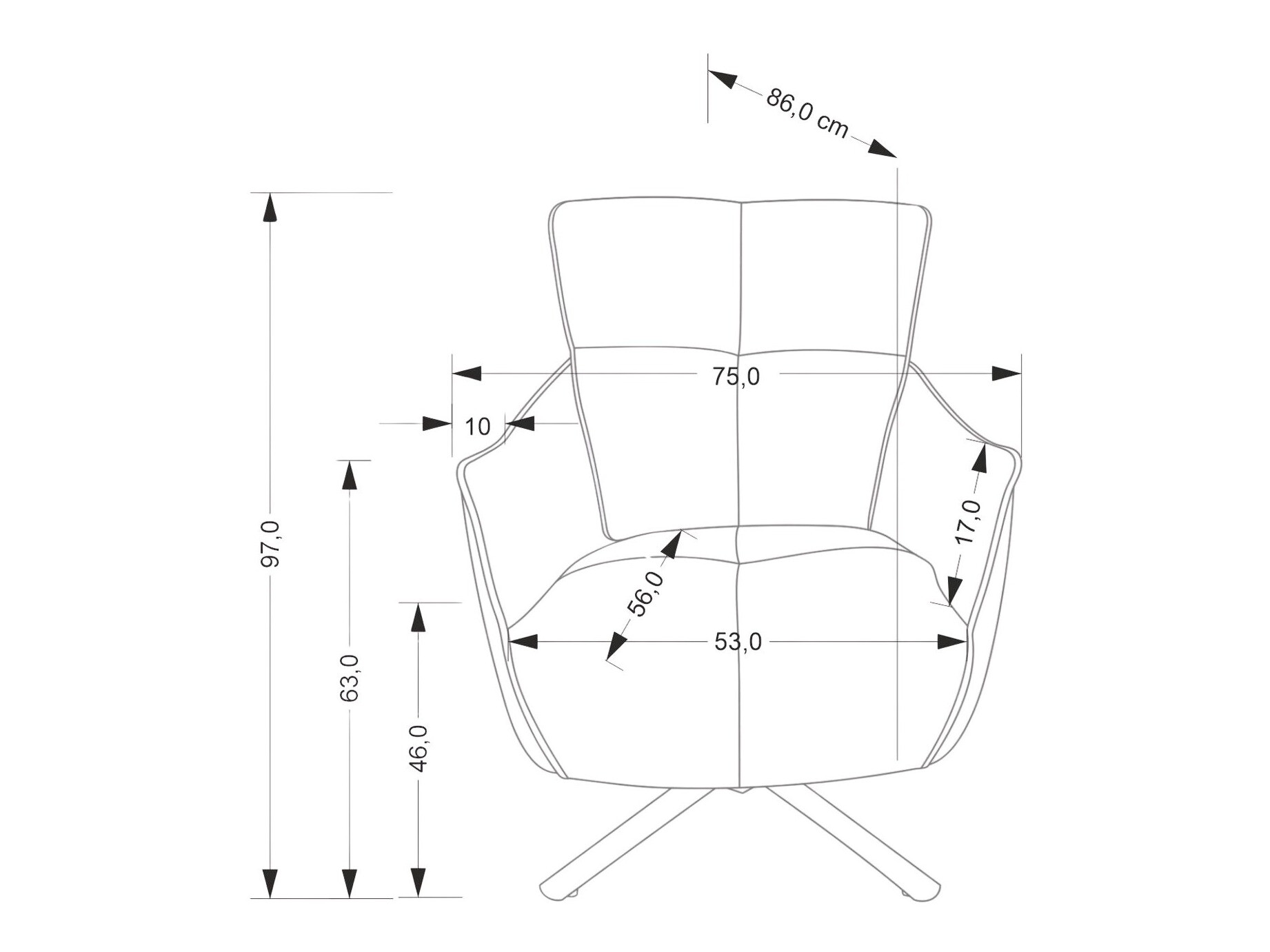 Fotelja Houston 1928 (Siva)
