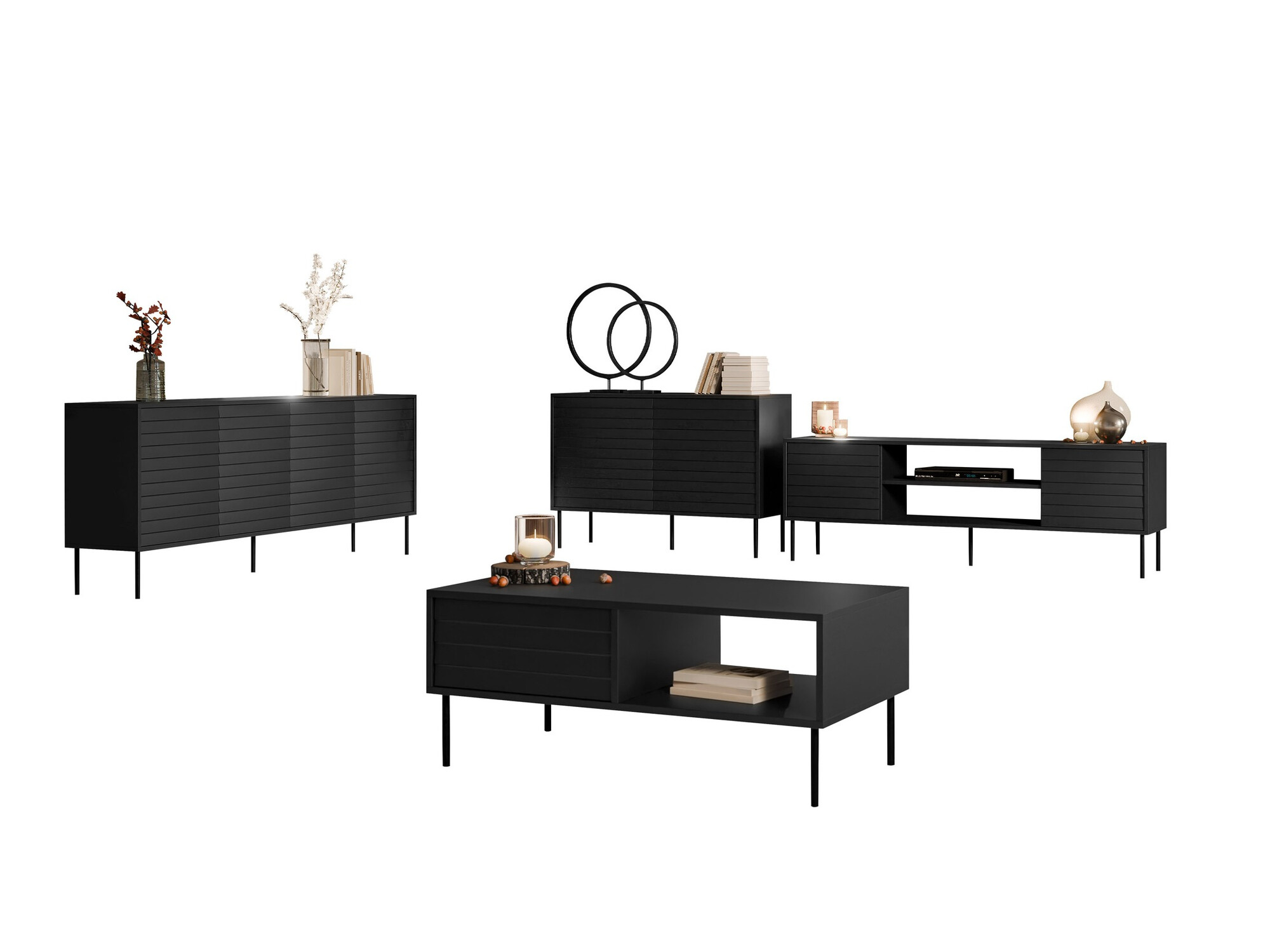 Set za dnevni boravak Flosoru 110 (Crna)