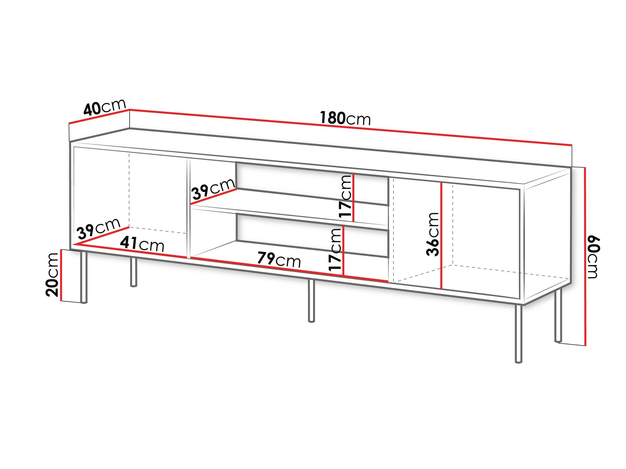 TV stol Flosoru 104 (Orah + Crna)