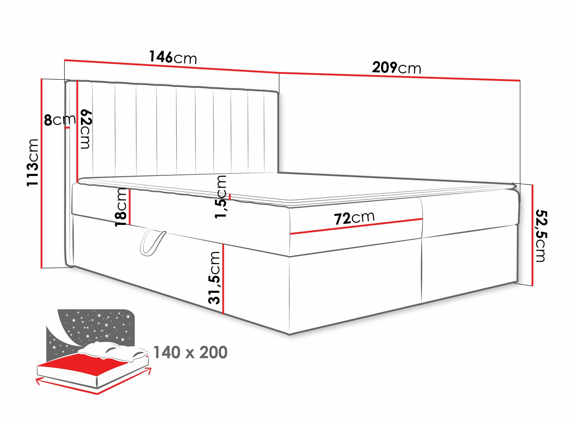 Boxspring krevet Garland 100 (Lima 14)