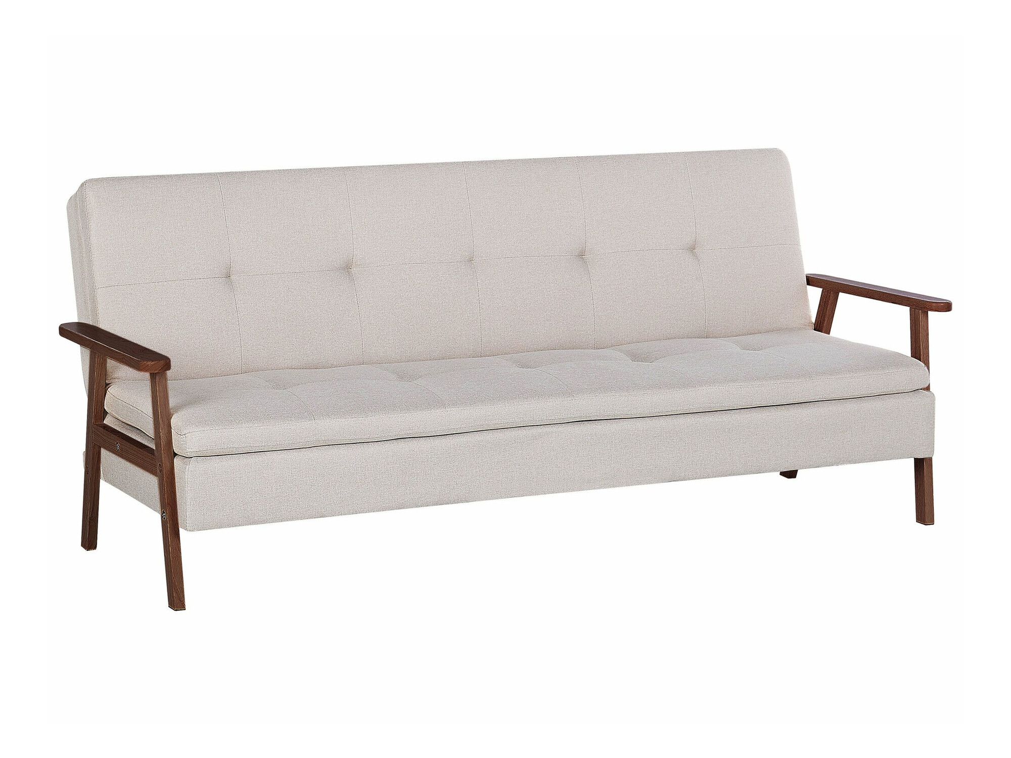 Kauč na razvlačenje Berwyn 2566 (Bež + Tamno drvo)