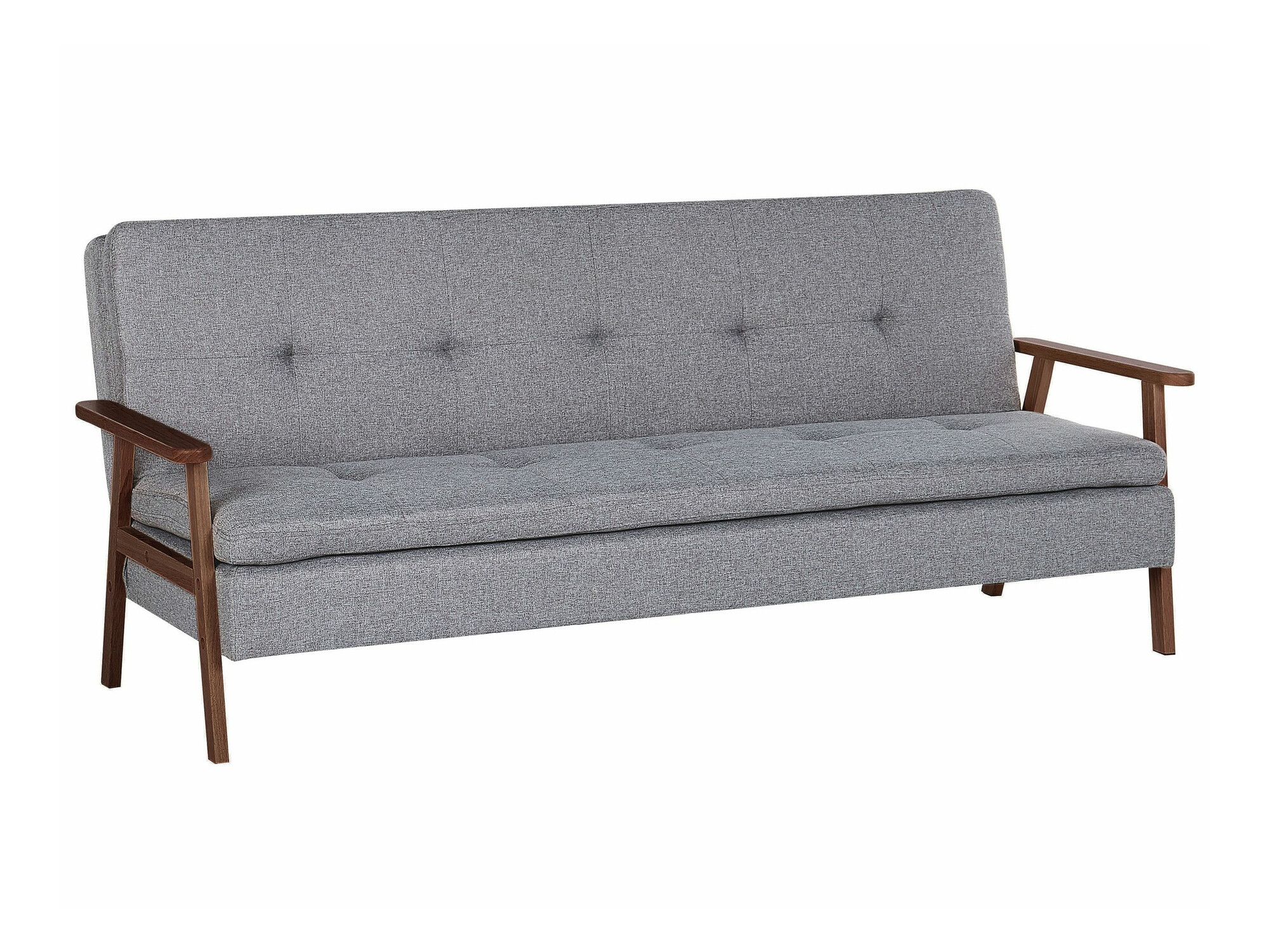 Kauč na razvlačenje Berwyn 2566 (Svijetlo siva + Tamno drvo)