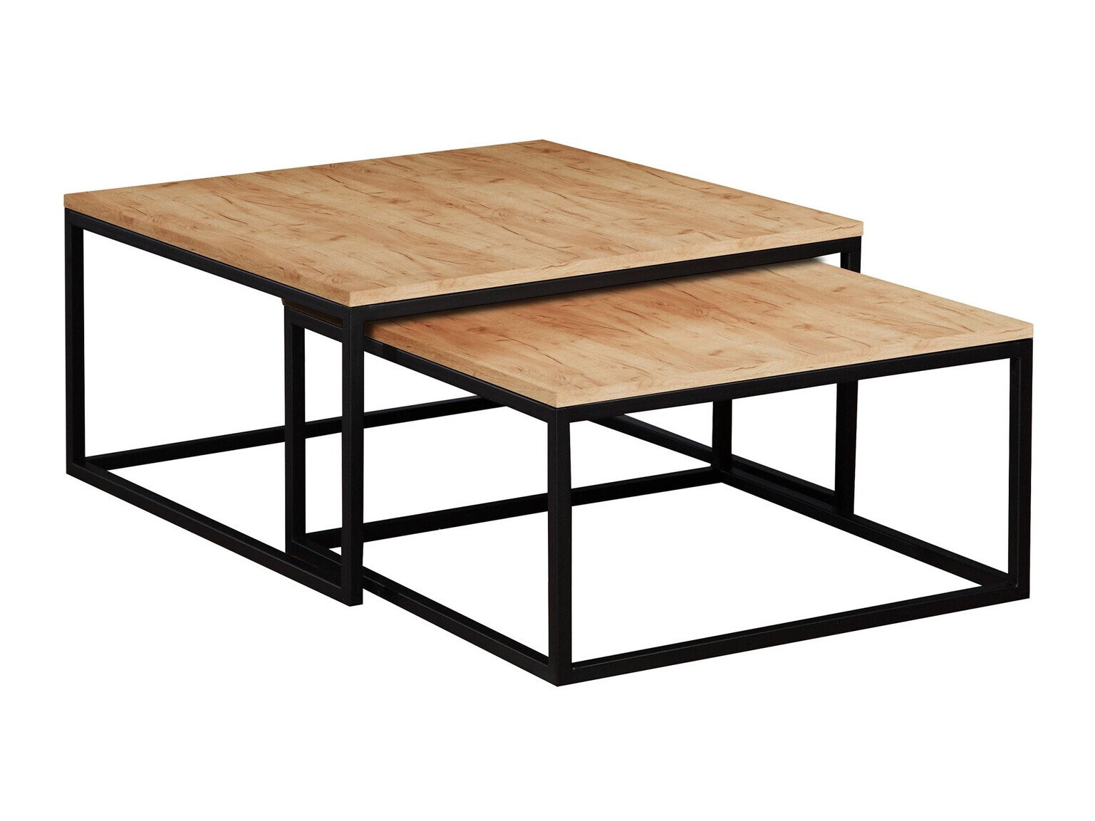 Set stolića za kavu Oswego 101 (Craft hrast + Crna)