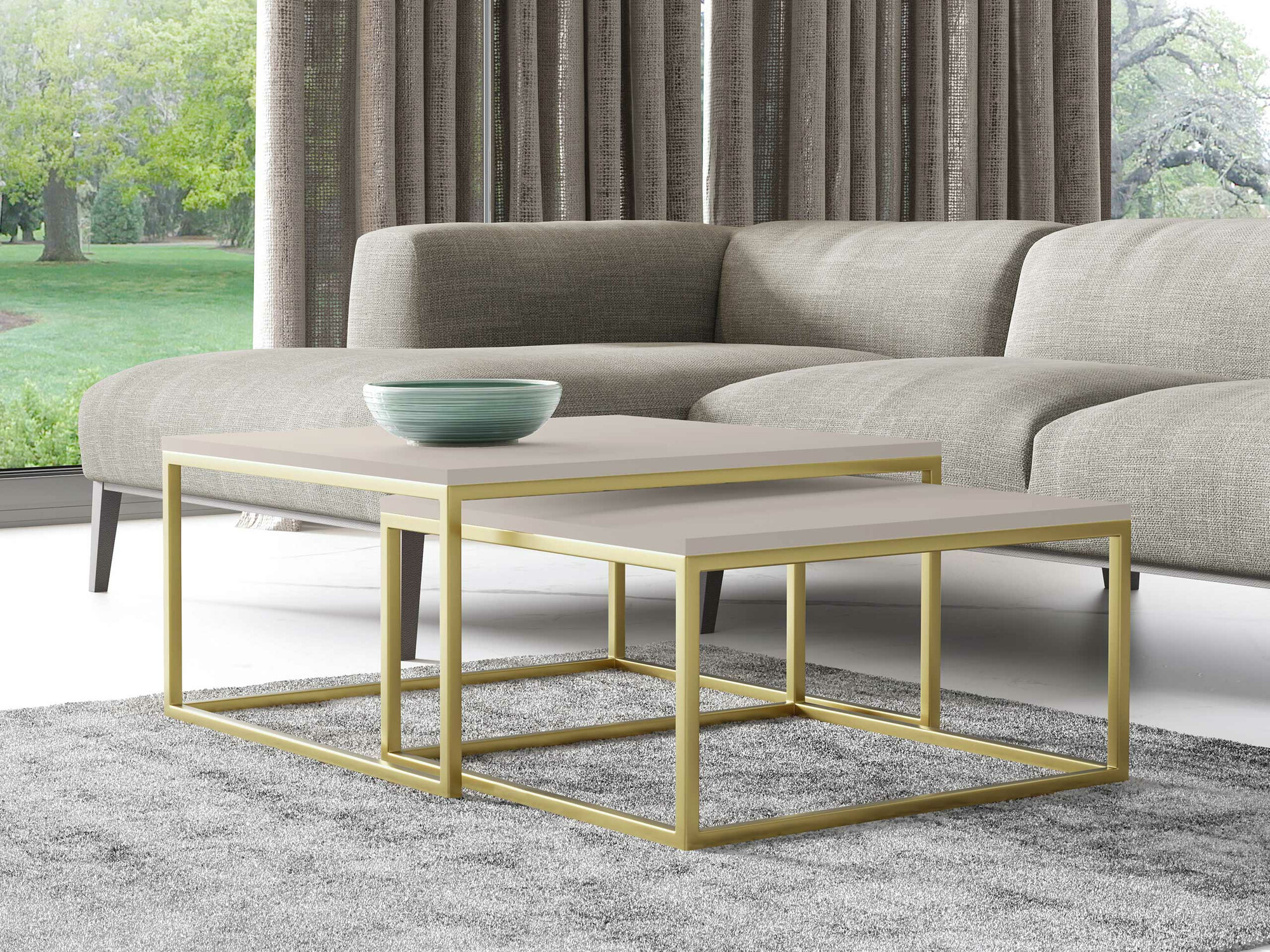 Set stolića za kavu Oswego 102 (Kašmir + Zlatna)