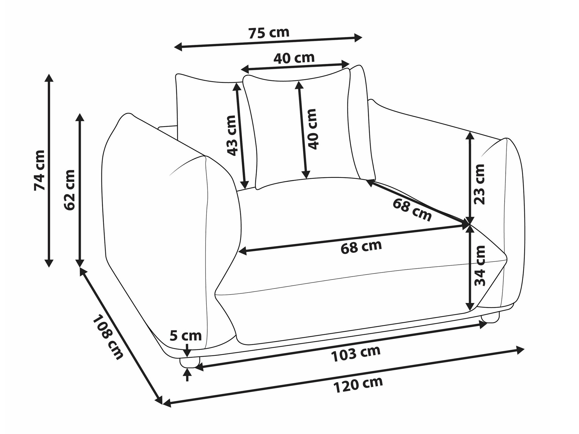 Fotelja Berwyn 2567 (Bijela)