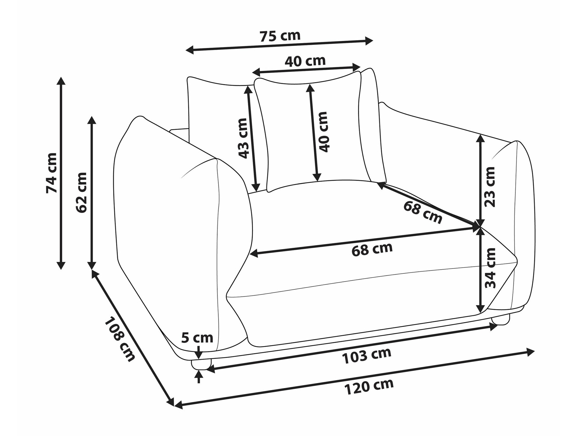 Fotelja Berwyn 2567 (Narančasta)