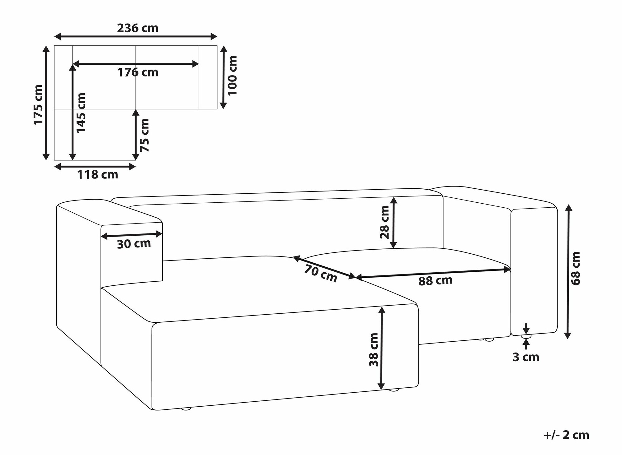 Kutna garnitura Berwyn 2569 (Bež)