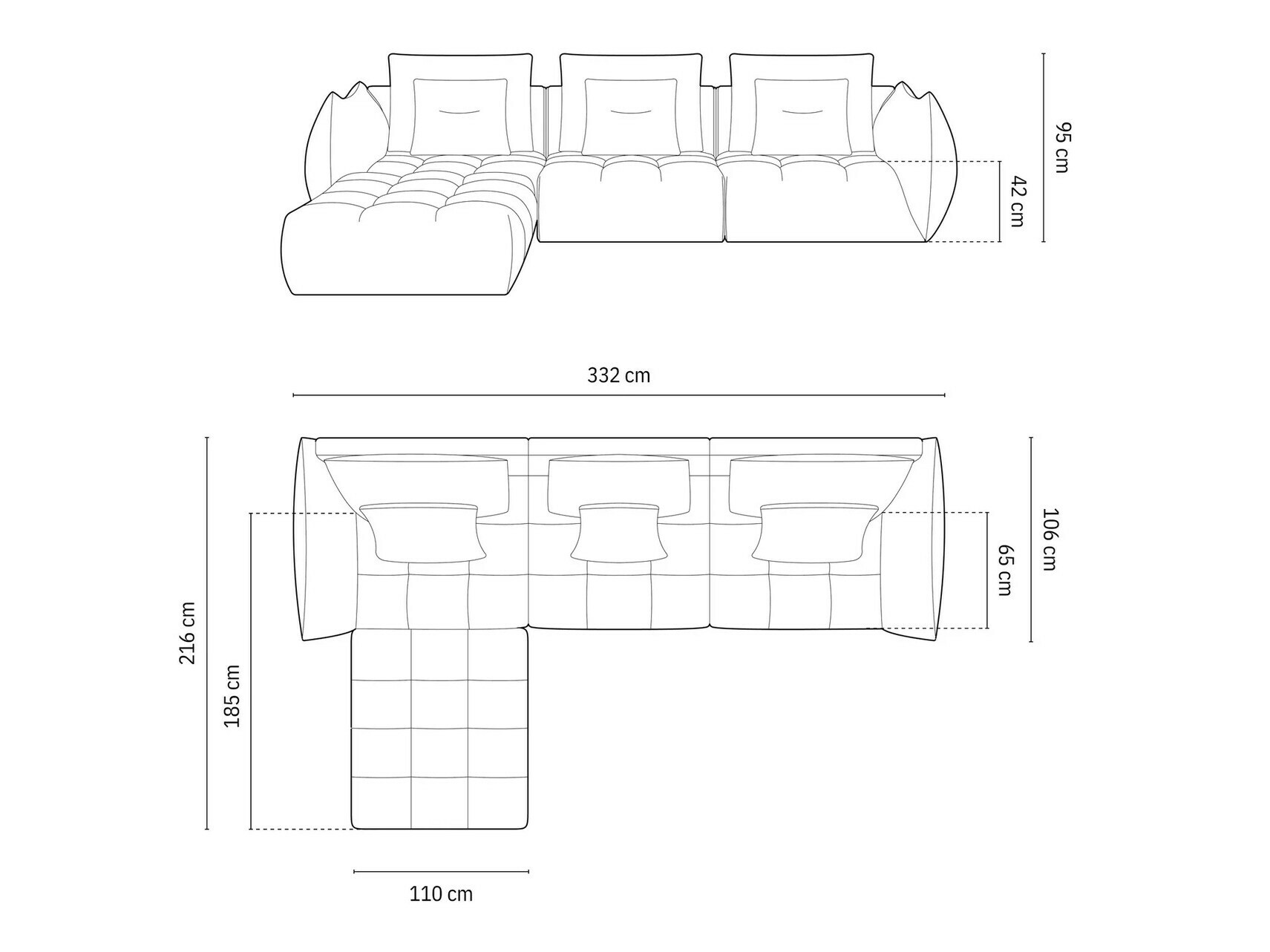 Modularna kutna garnitura Benorli 103 (Casino Sand)