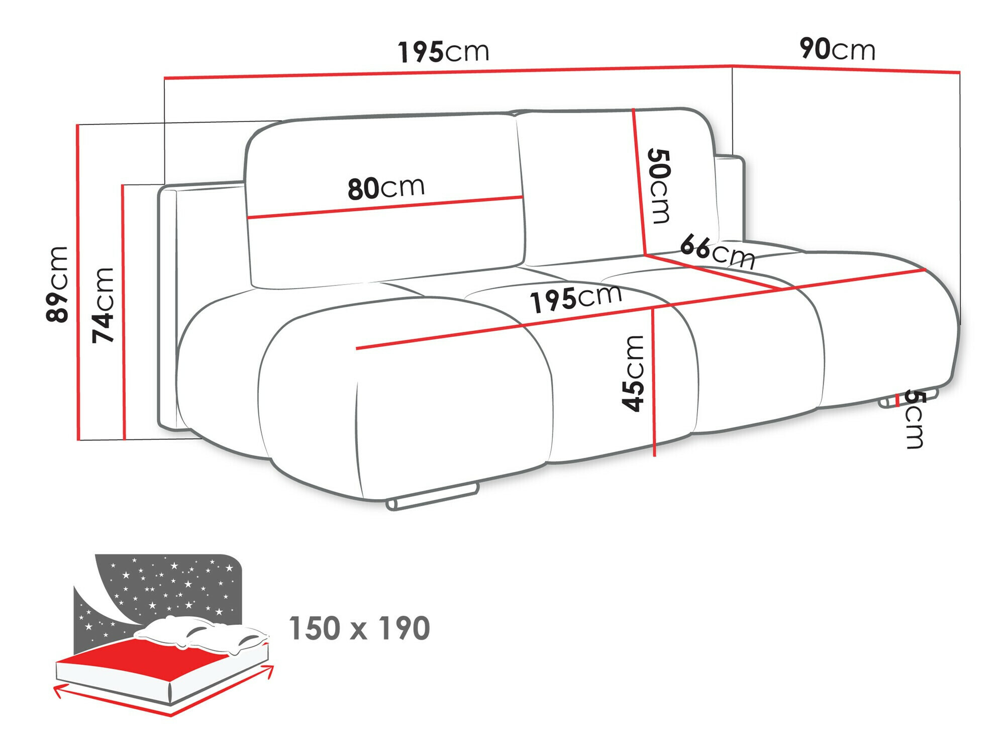 Kauč na razvlačenje Dominus (Velo 621)