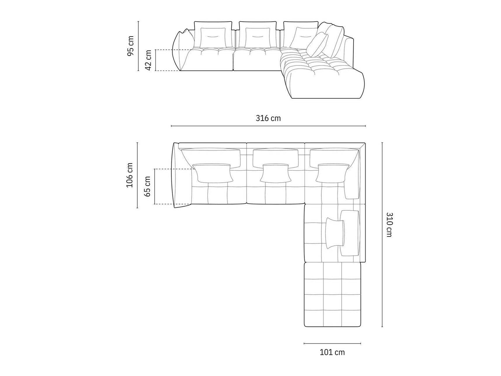 Modularna kutna garnitura Benorli 104 (Casino Sand)