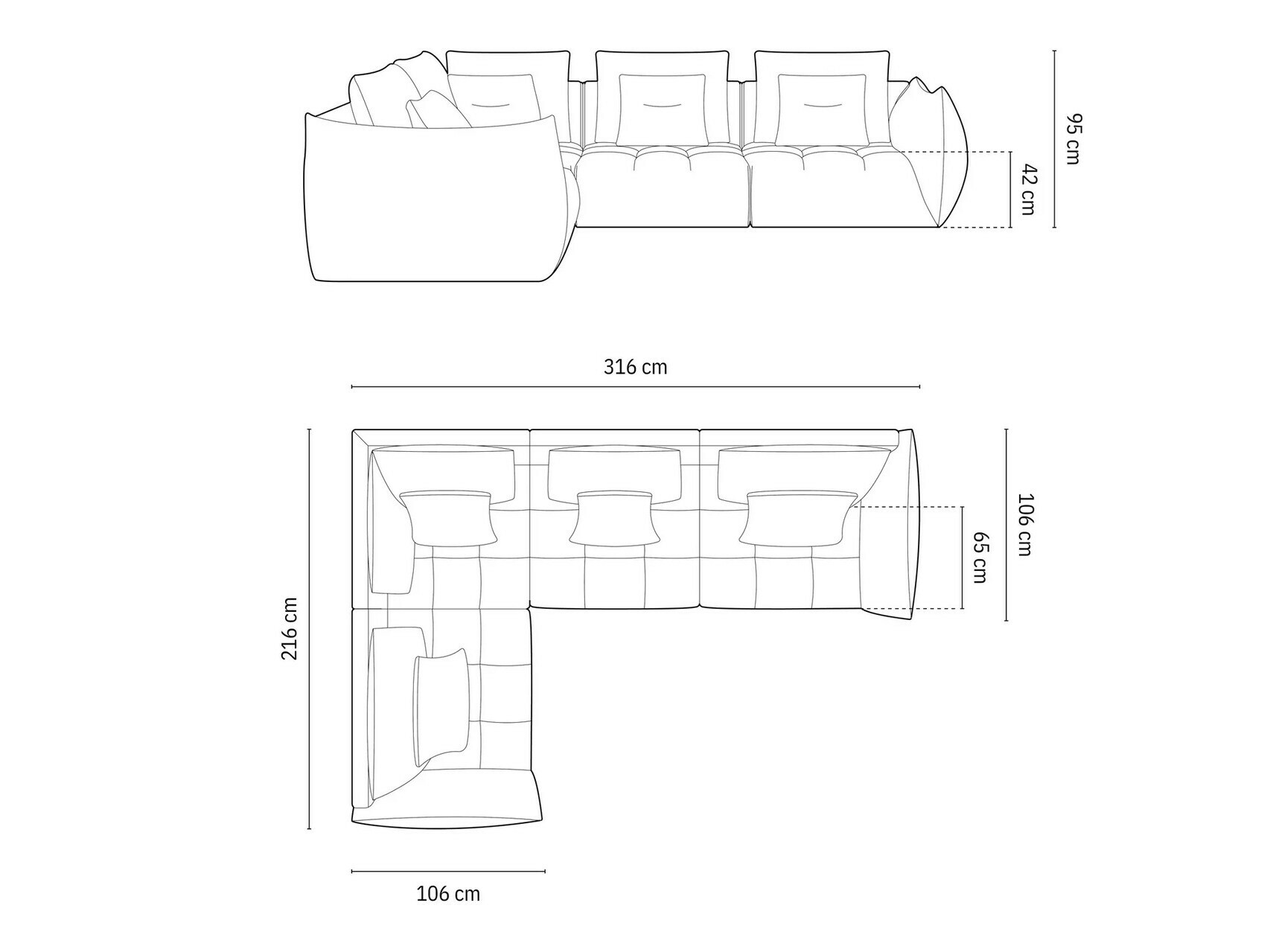 Modularna kutna garnitura Benorli 105 (Casino Sand)