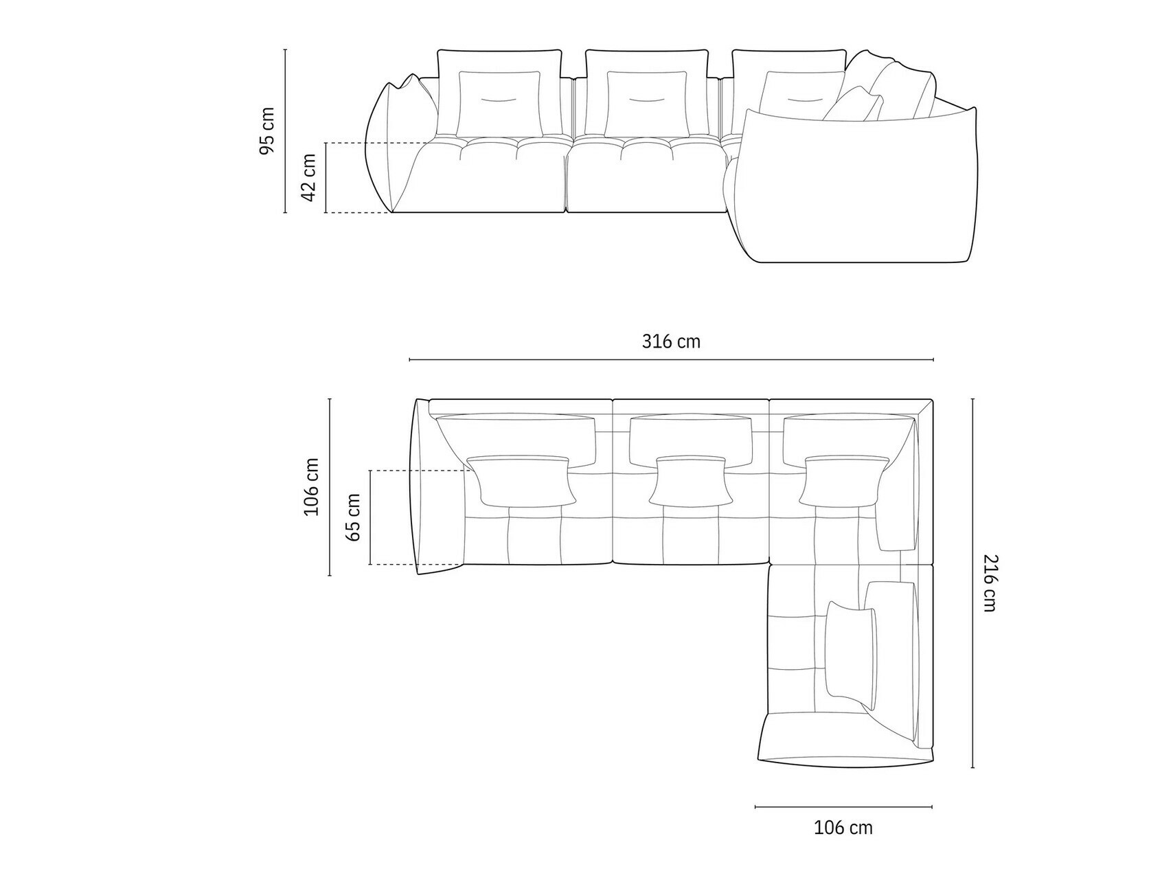 Modularna kutna garnitura Benorli 105 (Casino Sand)