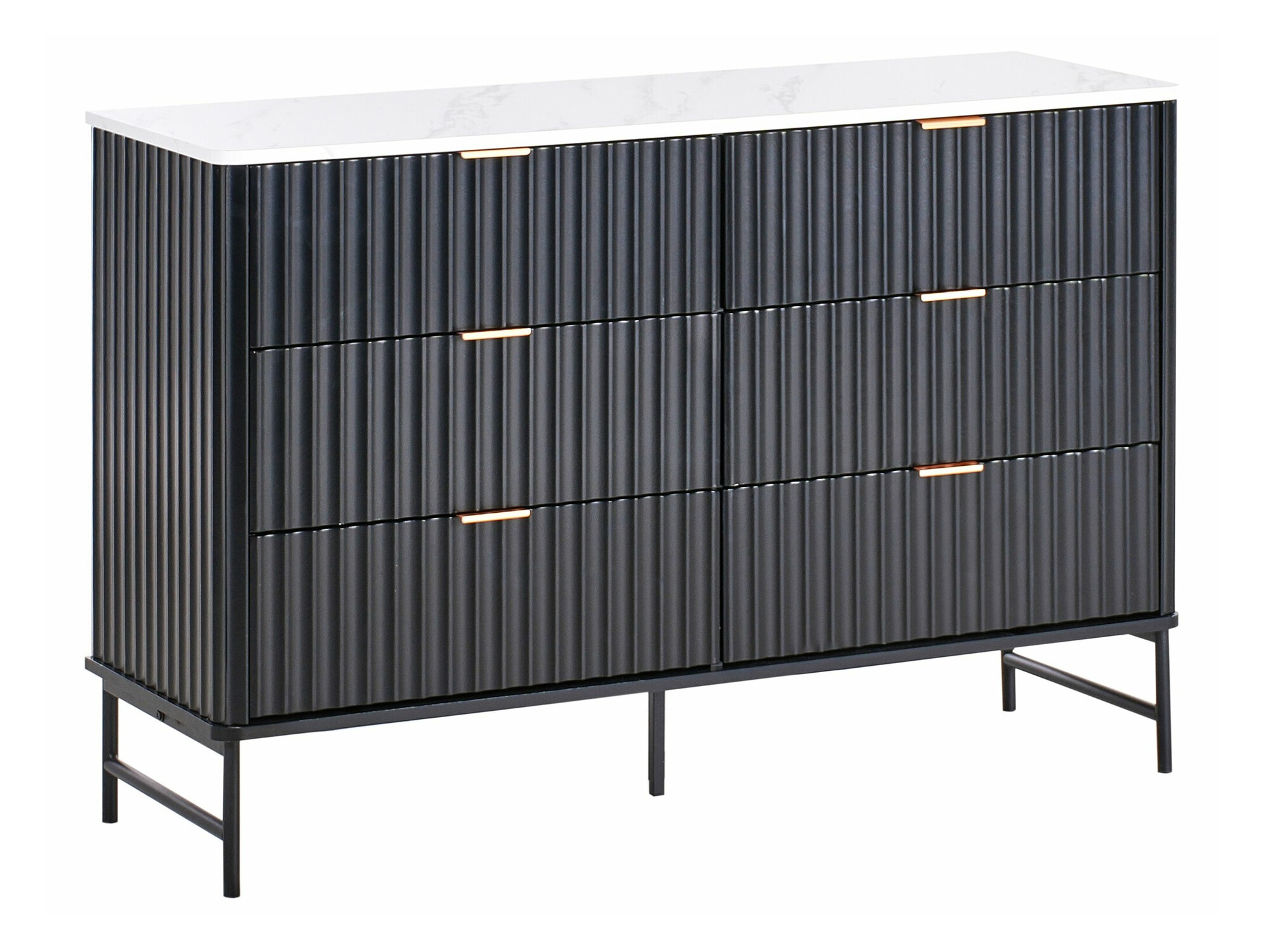 Komoda Berwyn 2576 (Crna + Bijeli mramor)