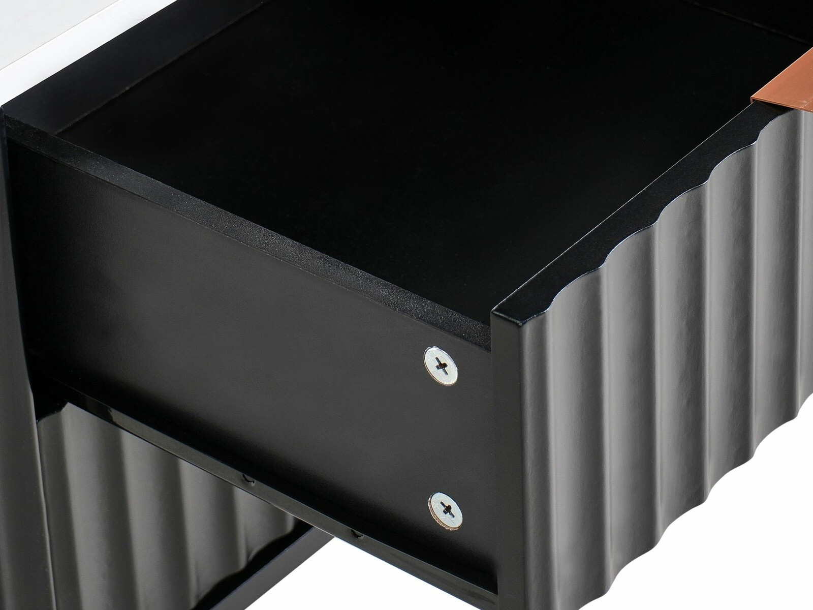 Noćni ormarić Berwyn 2578 (Crna + Bijeli mramor)