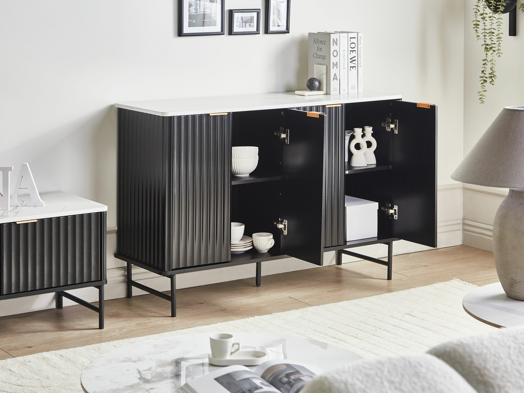 Ormarić Berwyn 2577 (Crna + Bijeli mramor)