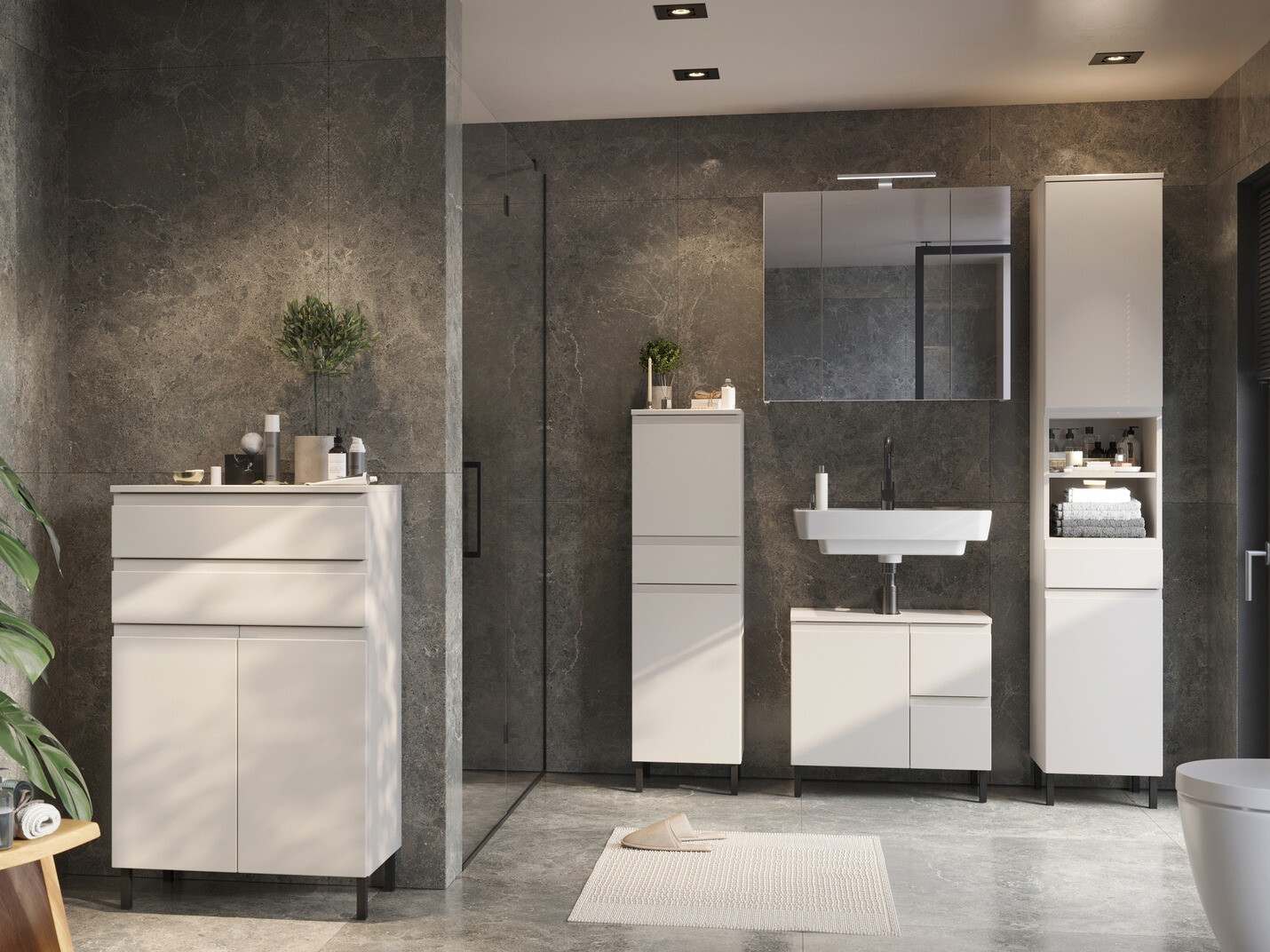 Samostojeći kupaonski ormarić za umivaonik Talmira 103 (Kašmir)