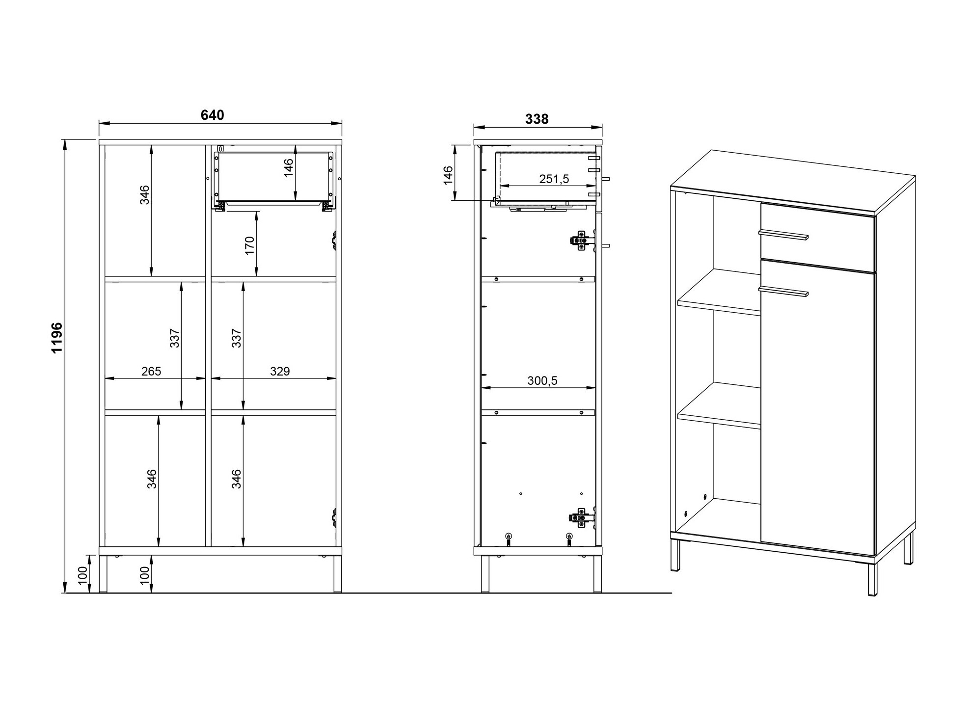 Komoda Solaro 100 (Kašmir)