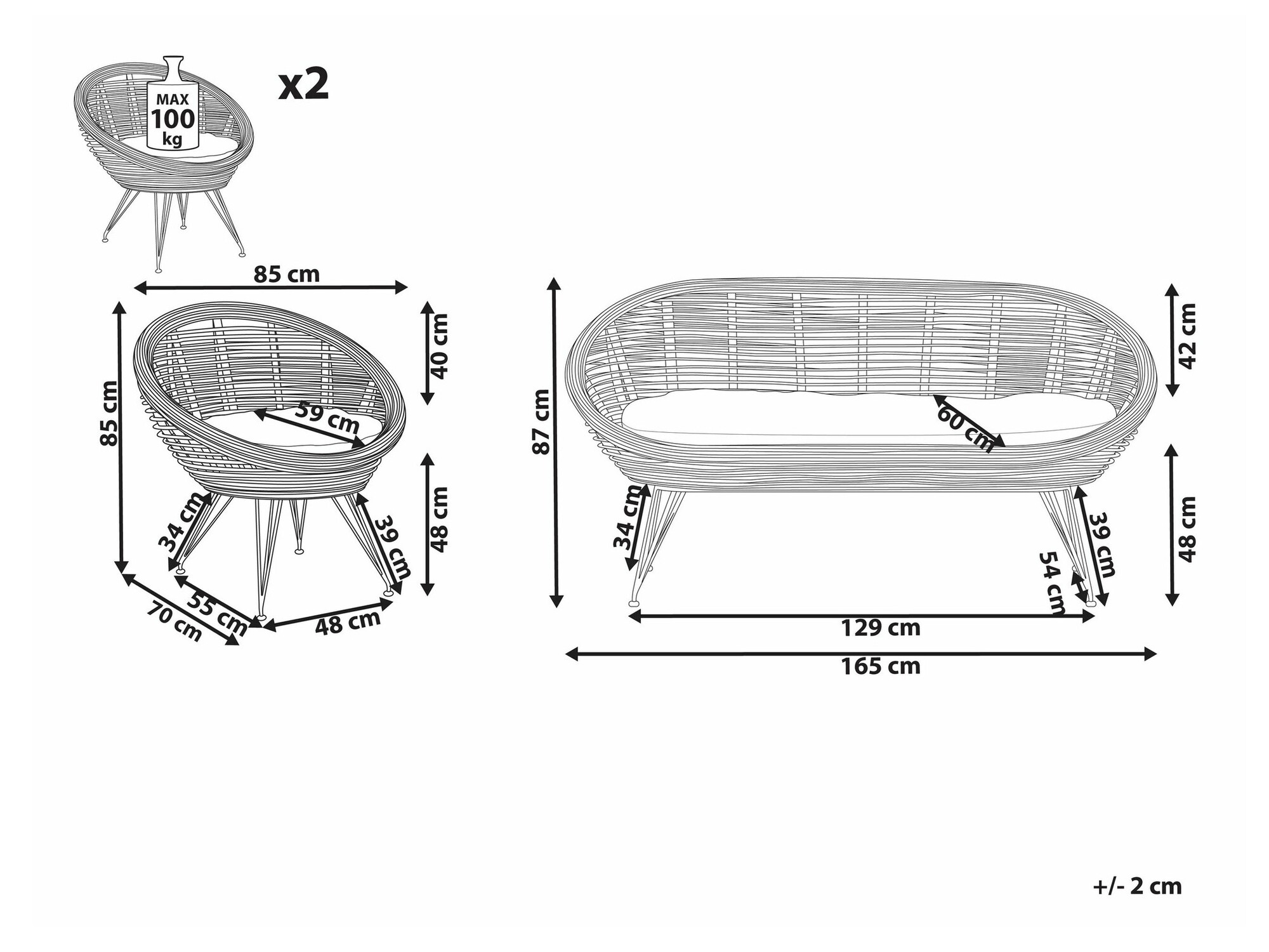 Set vrtnog namještaja Marsona 102