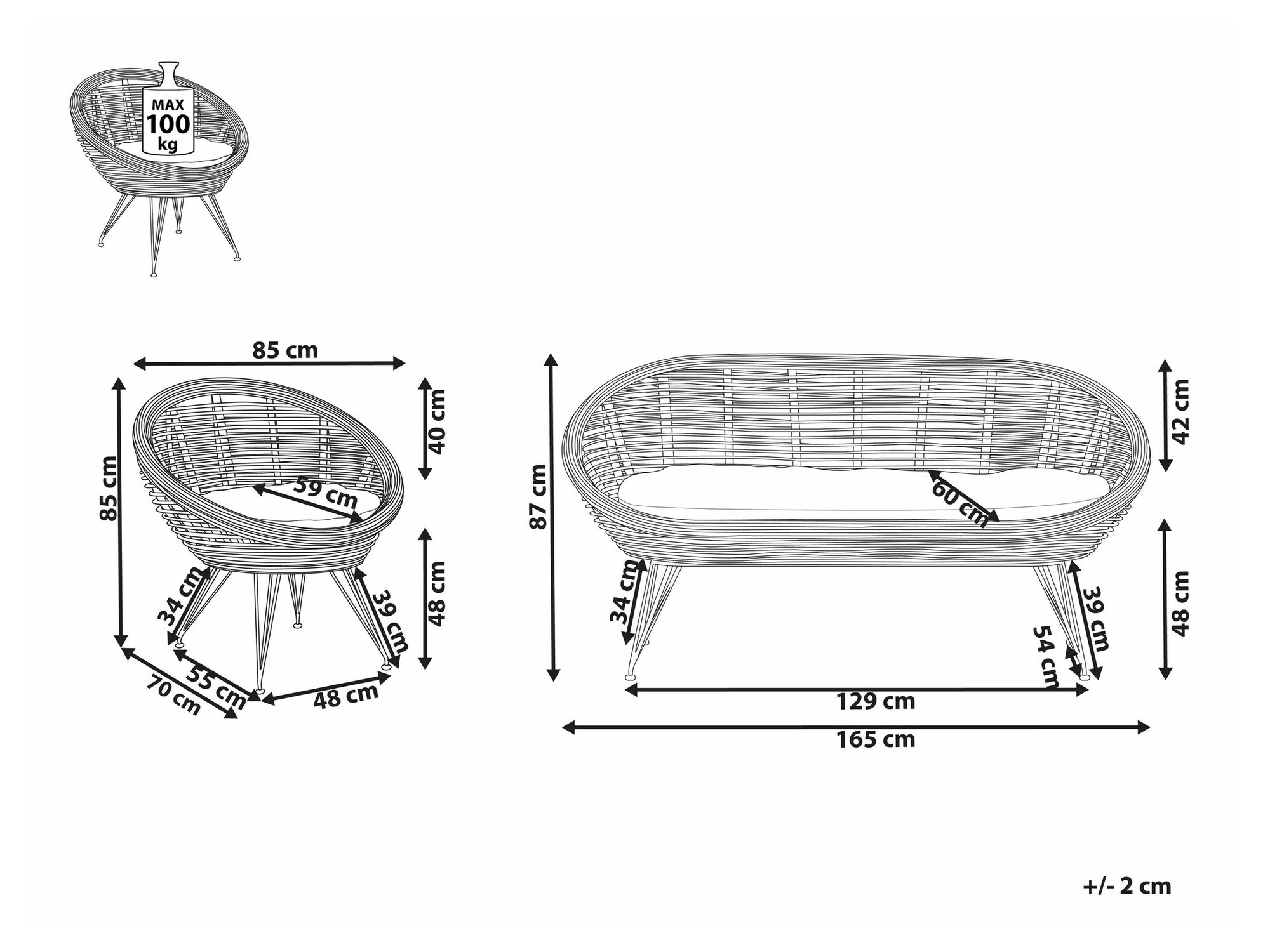 Set vrtnog namještaja Marsona 104