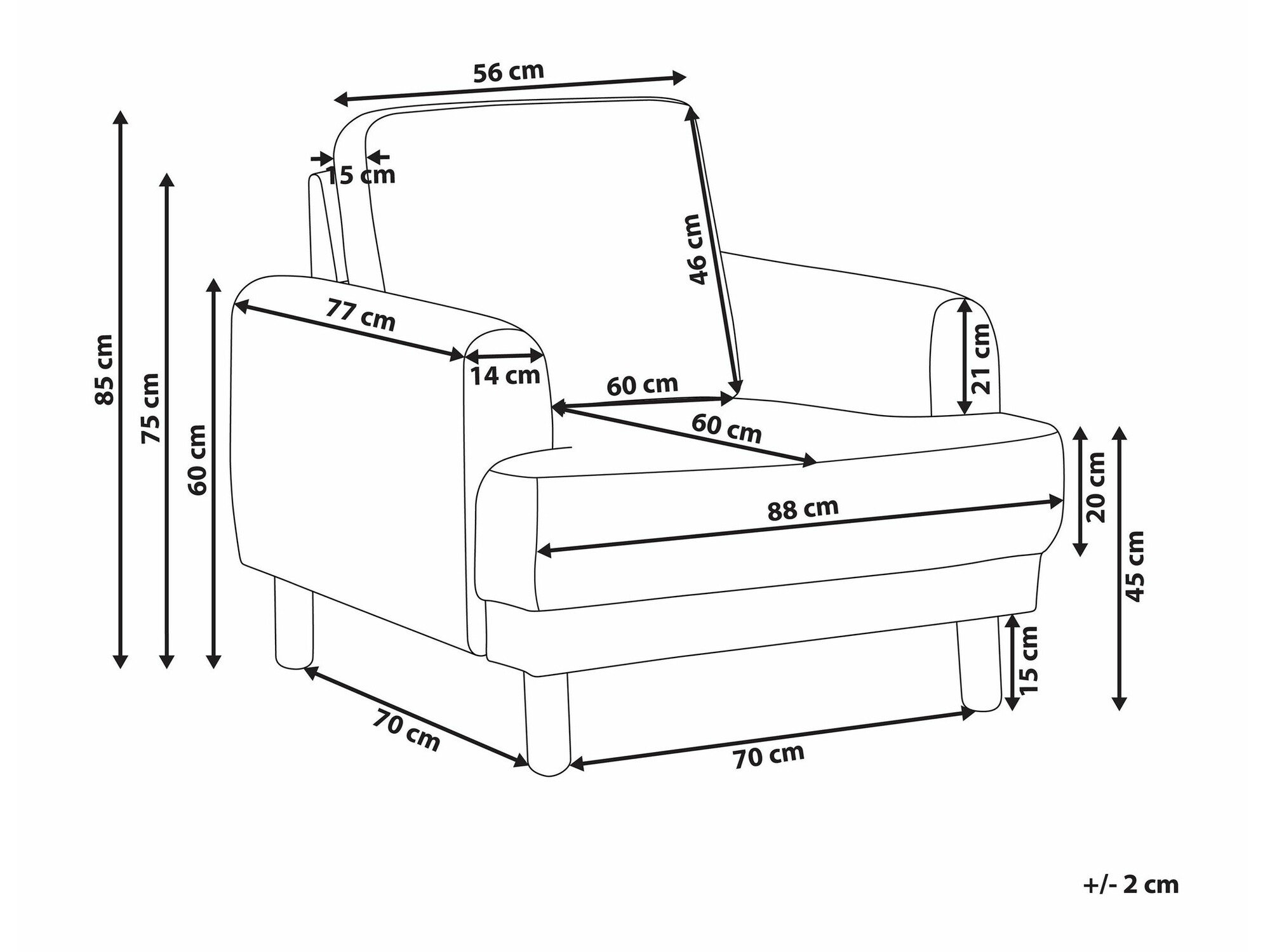 Fotelja Berwyn 2585 (Krem)
