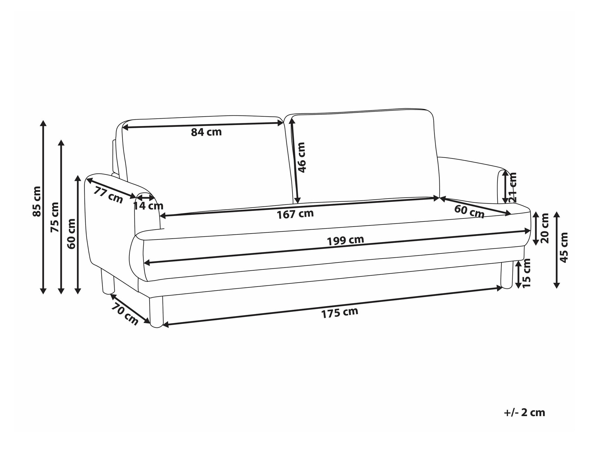 Kauč Berwyn 2587 (Krem)