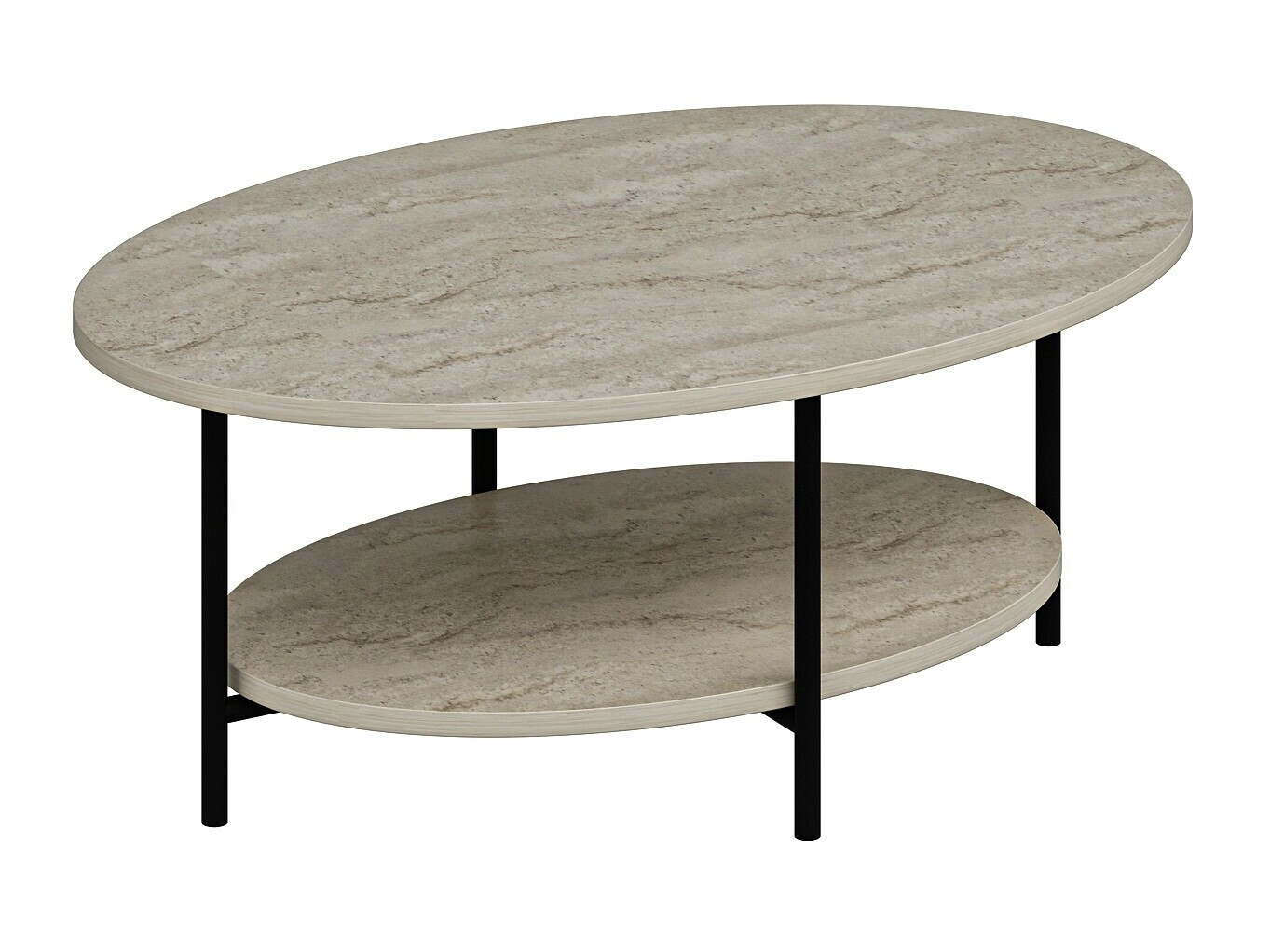 Stolić za kavu Kailua 2460 (Crna + Svijetla Travertine)