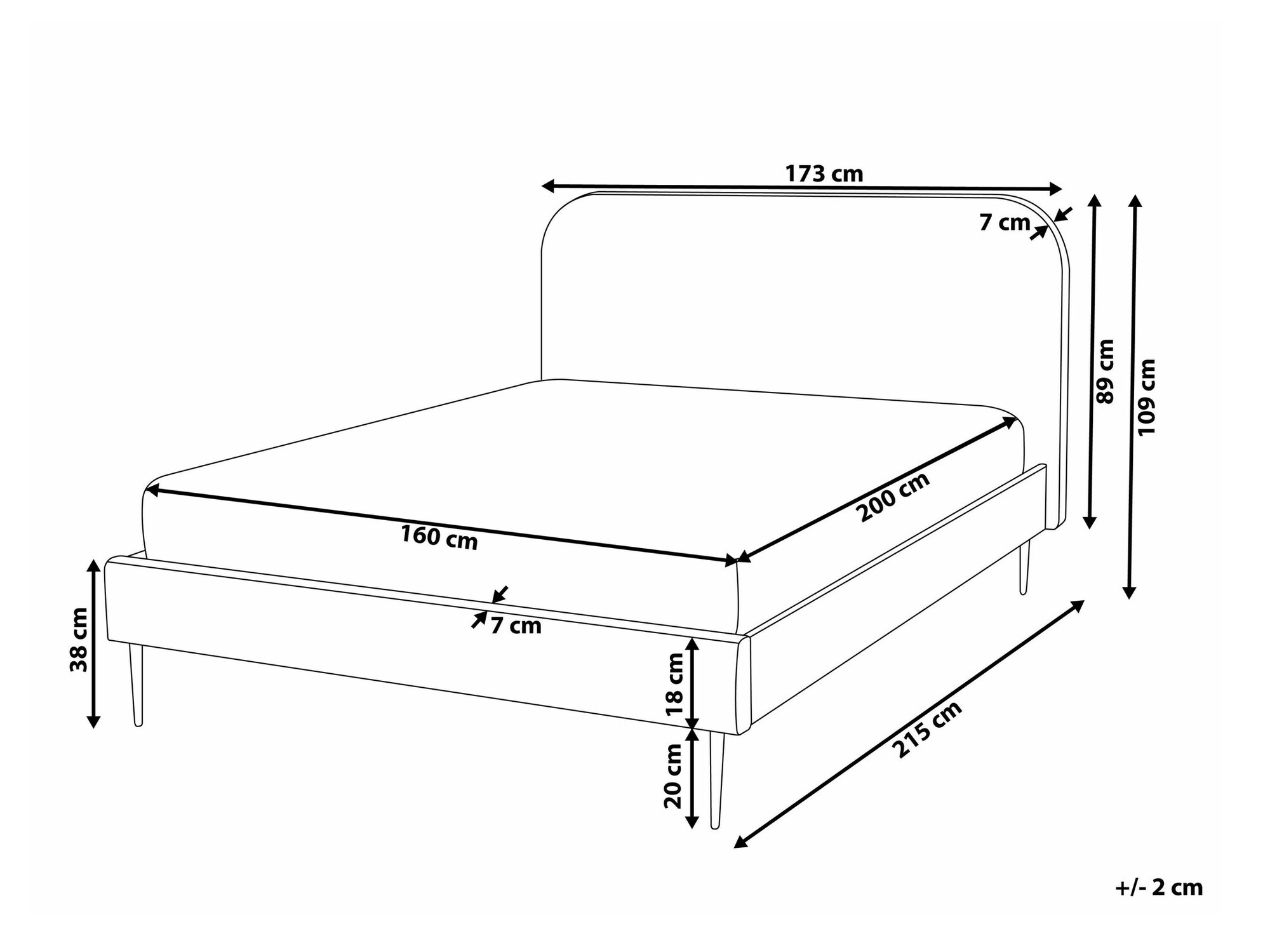 Krevet Berwyn 2591 (Svijetlo siva)