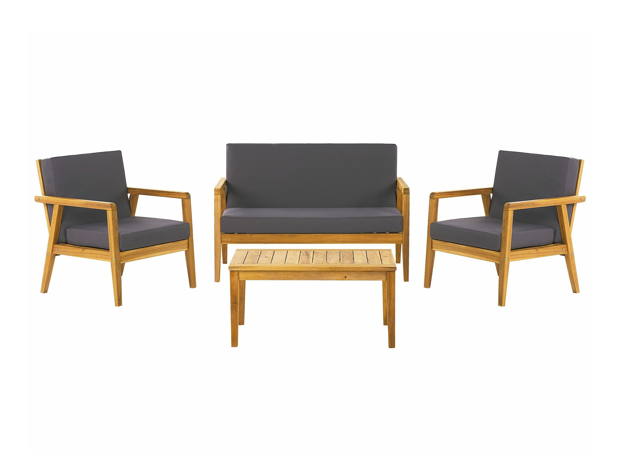 Set vrtnog namještaja Berwyn 2592 (Svijetlo drvo + Tamno siva)