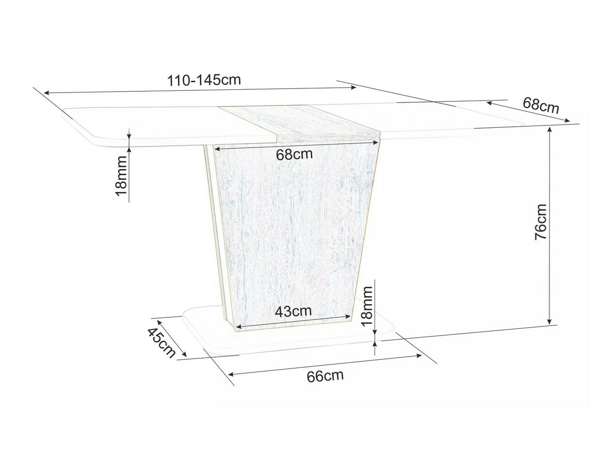 Stol Detroit 322 (Kašmir + Hrast)
