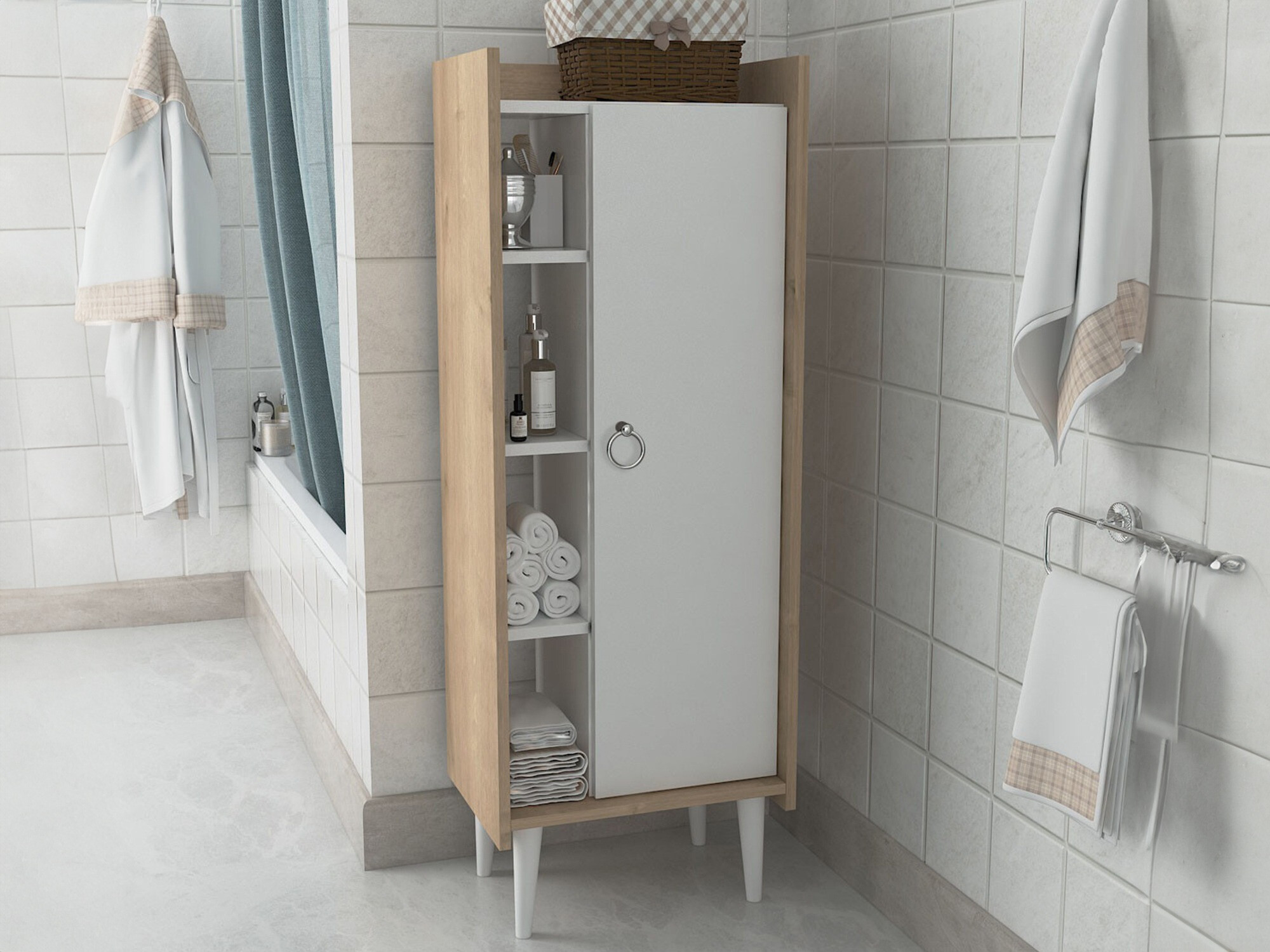 Polica Kailua 470 (Hrast + Bijela)