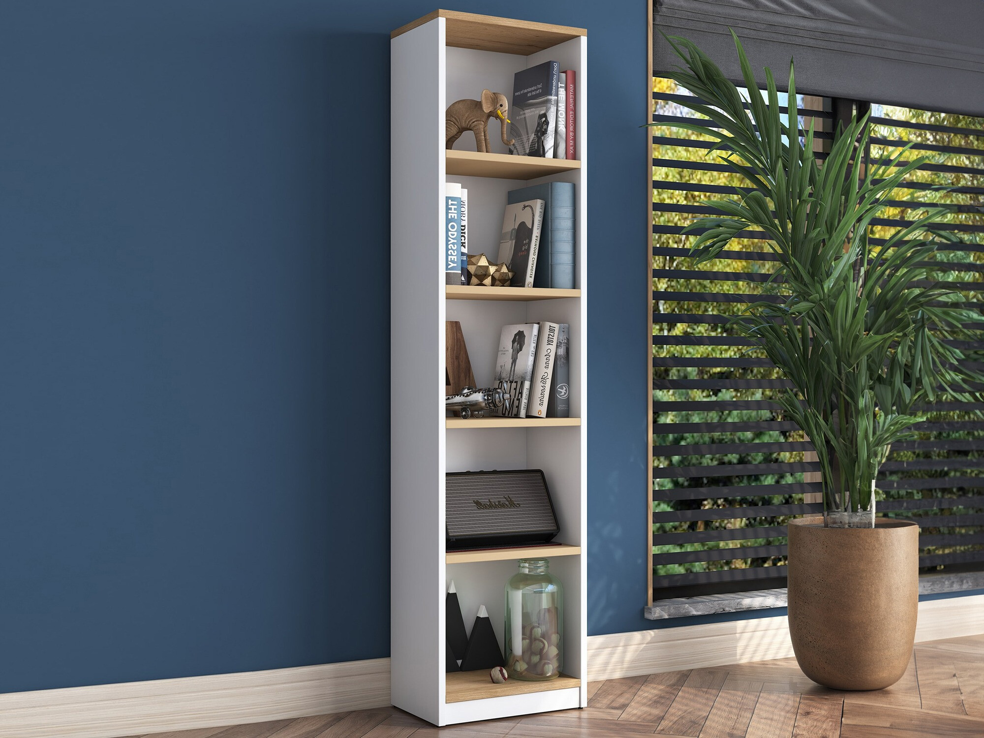 Polica Kailua 2474 (Bijela + Orah)