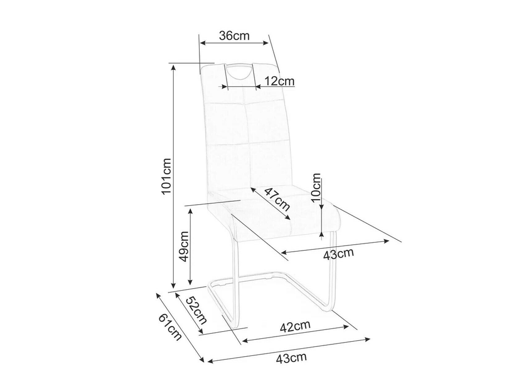 Stolica Detroit 724 (Crna)