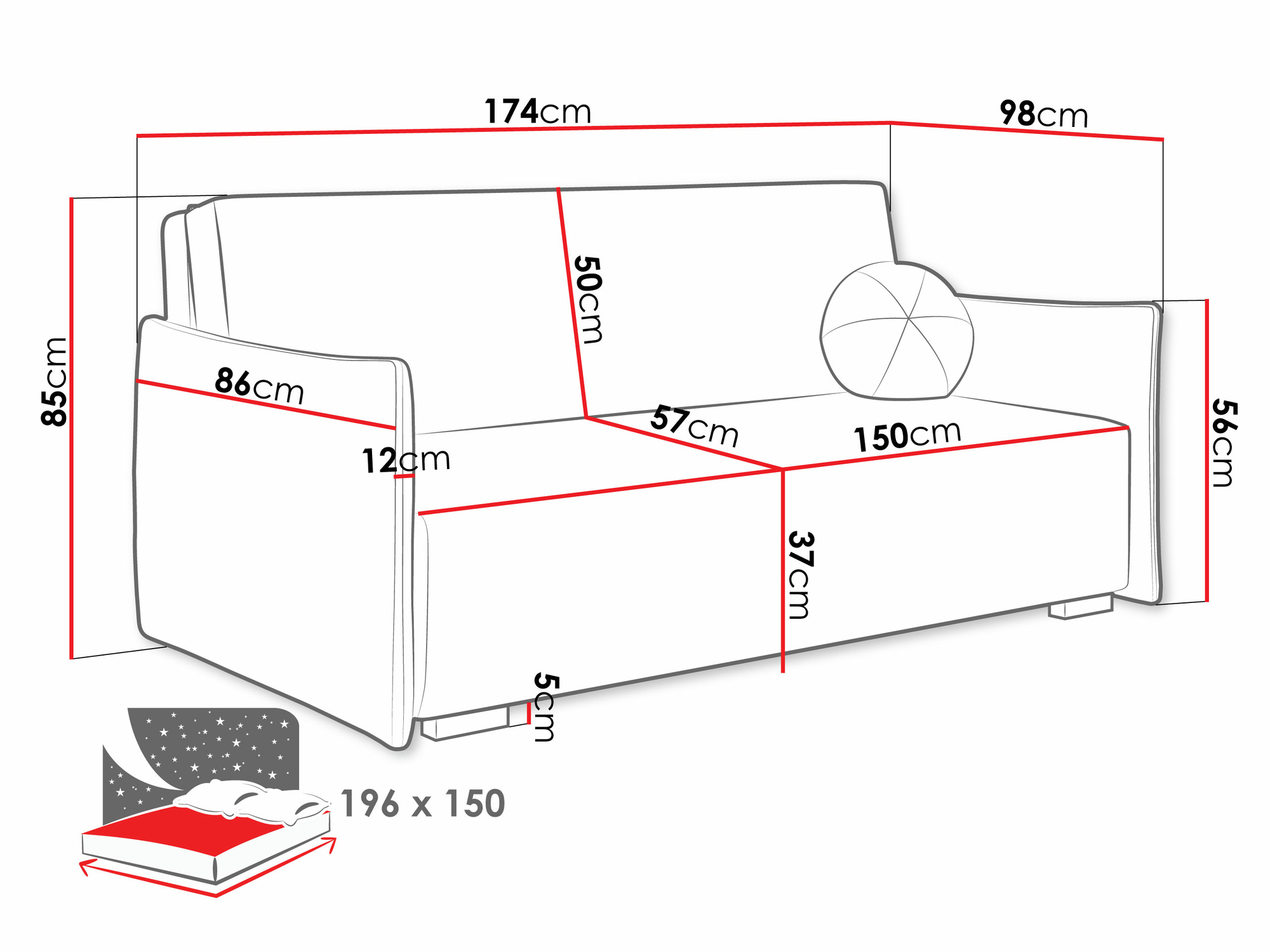 Kauč na razvlačenje Velven IV (Soul 4)