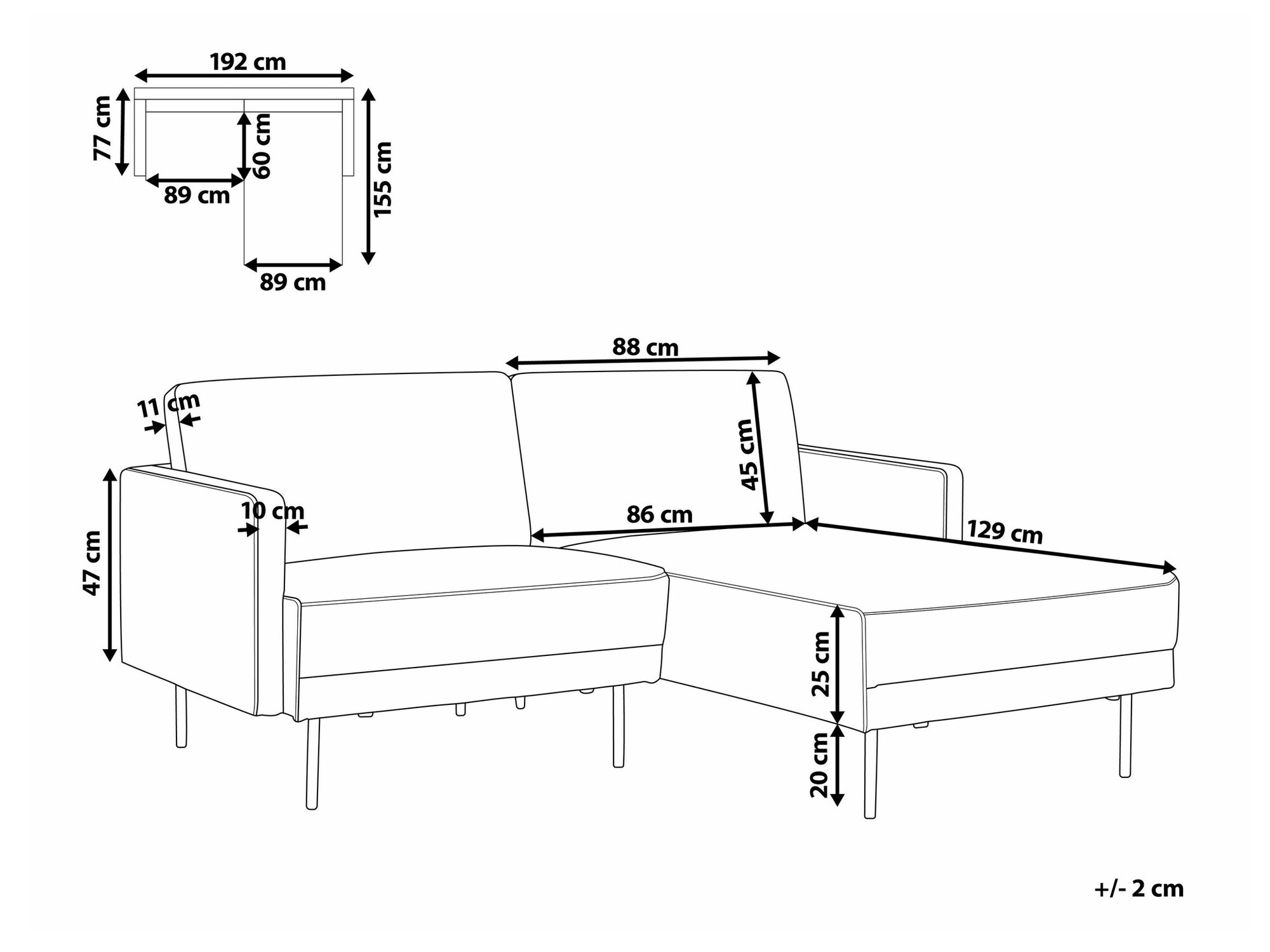 Kutna garnitura Salmono 101 (Crna)