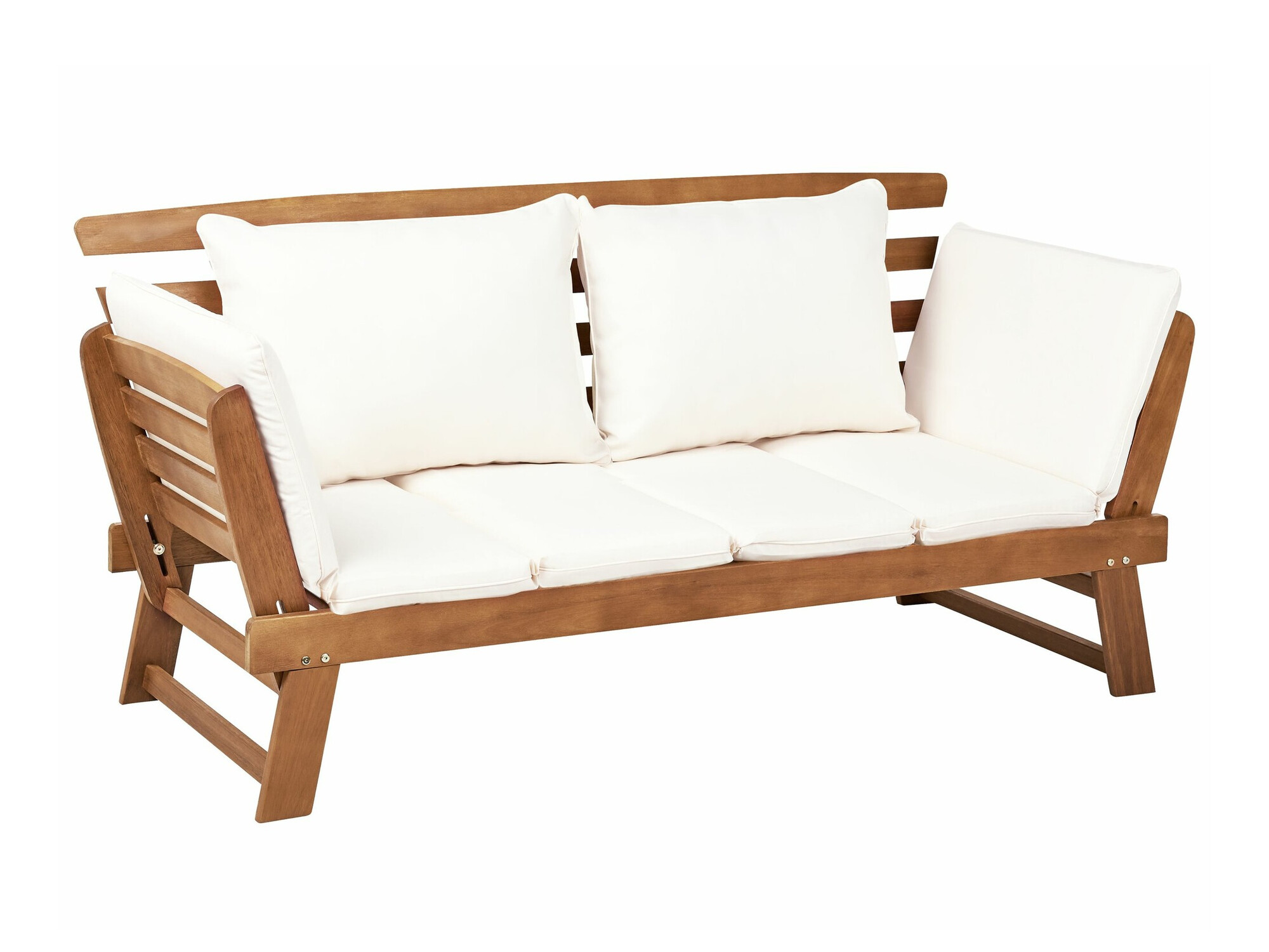 Vrtna sofa Berwyn 1979 (Bijela + Svijetlo drvo)