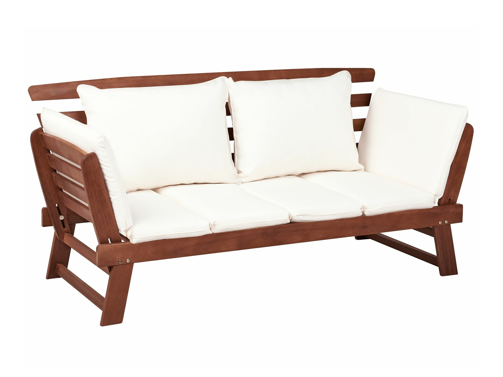 Vrtna sofa Berwyn 1979 (Bijela + Tamno drvo)